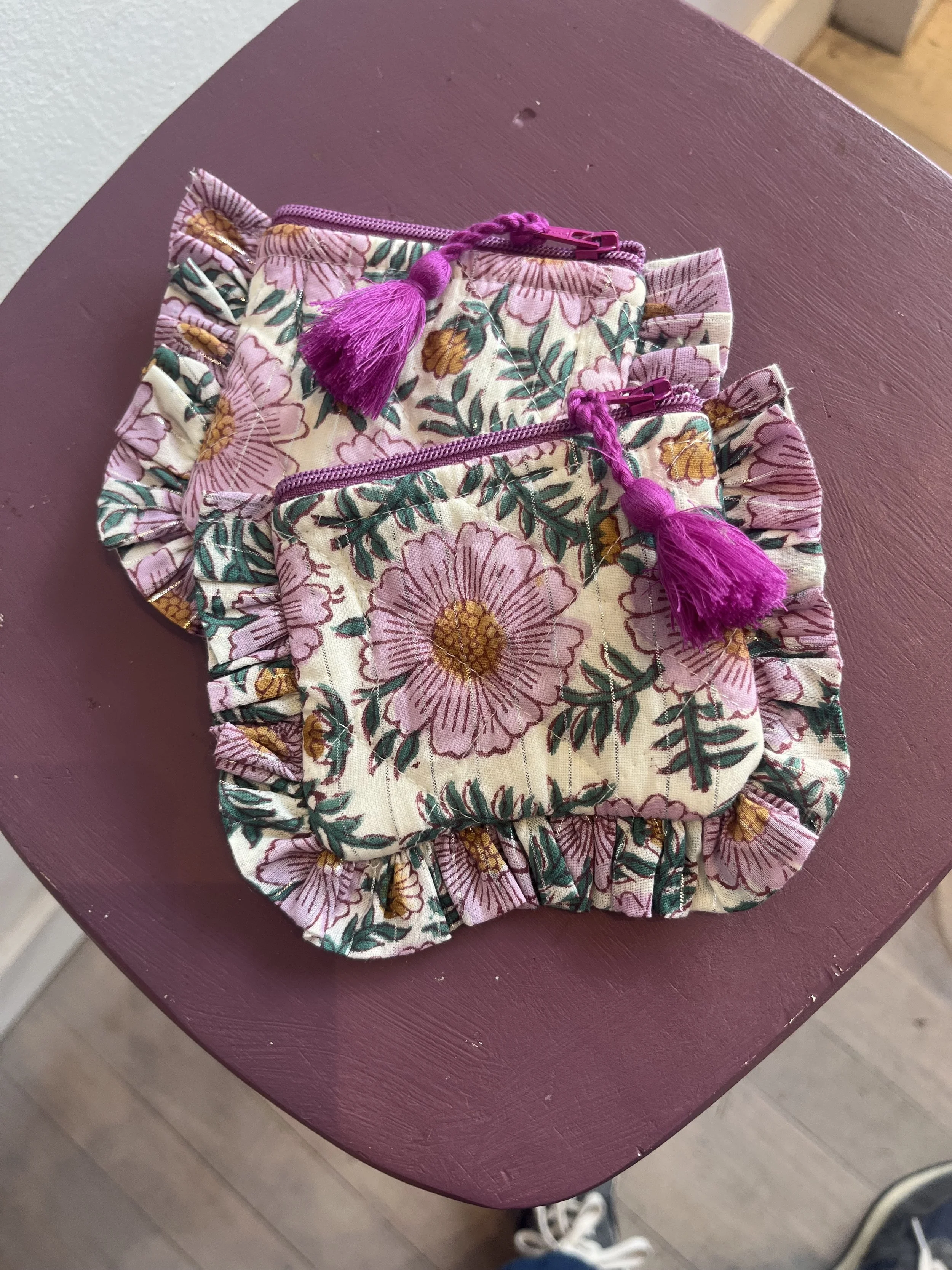 la gambade french floral print mini coin purse