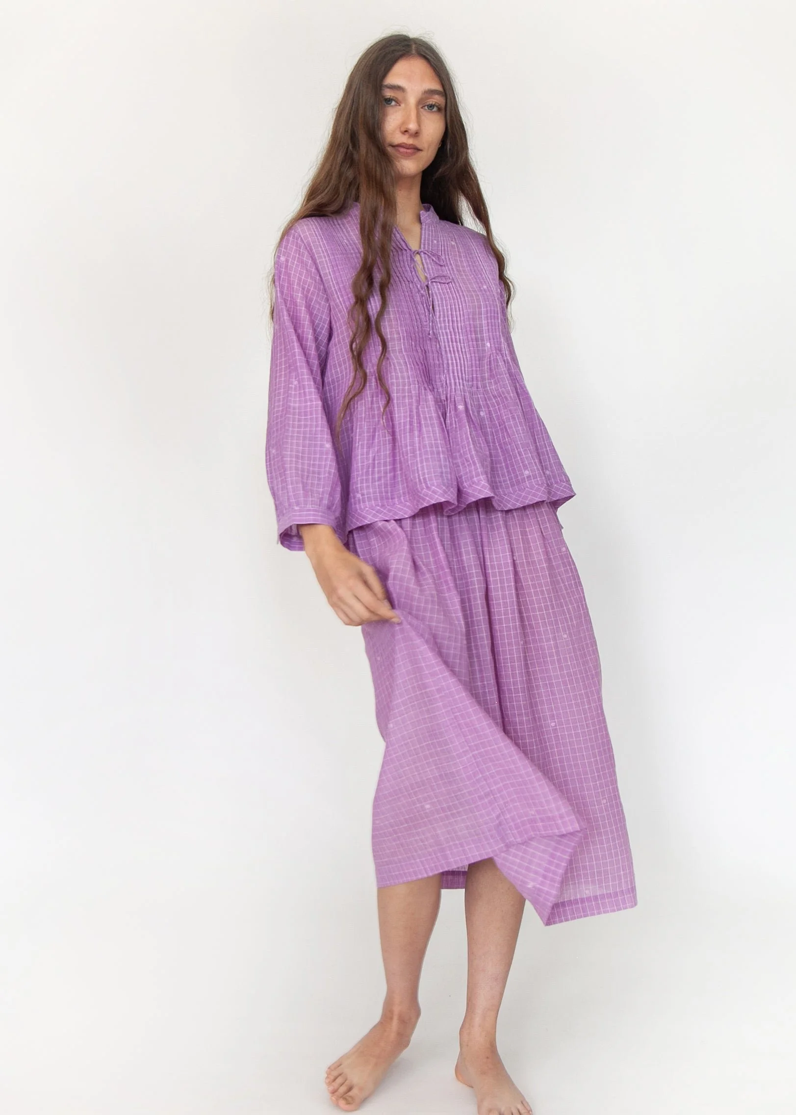 Matta New York araminta check jamdani skirt