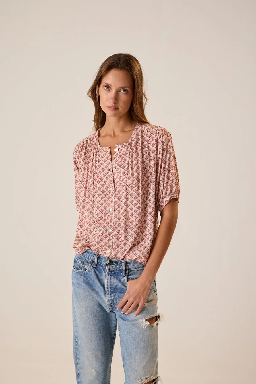 Natalie Martin Collection Violet Top scallop blush pink