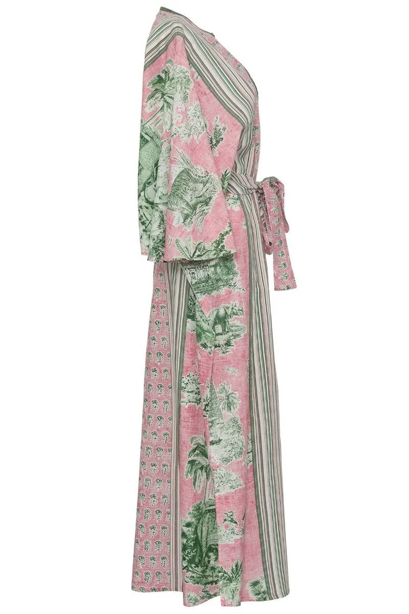 D'Ascoli Sahas Kaftan pink and mint