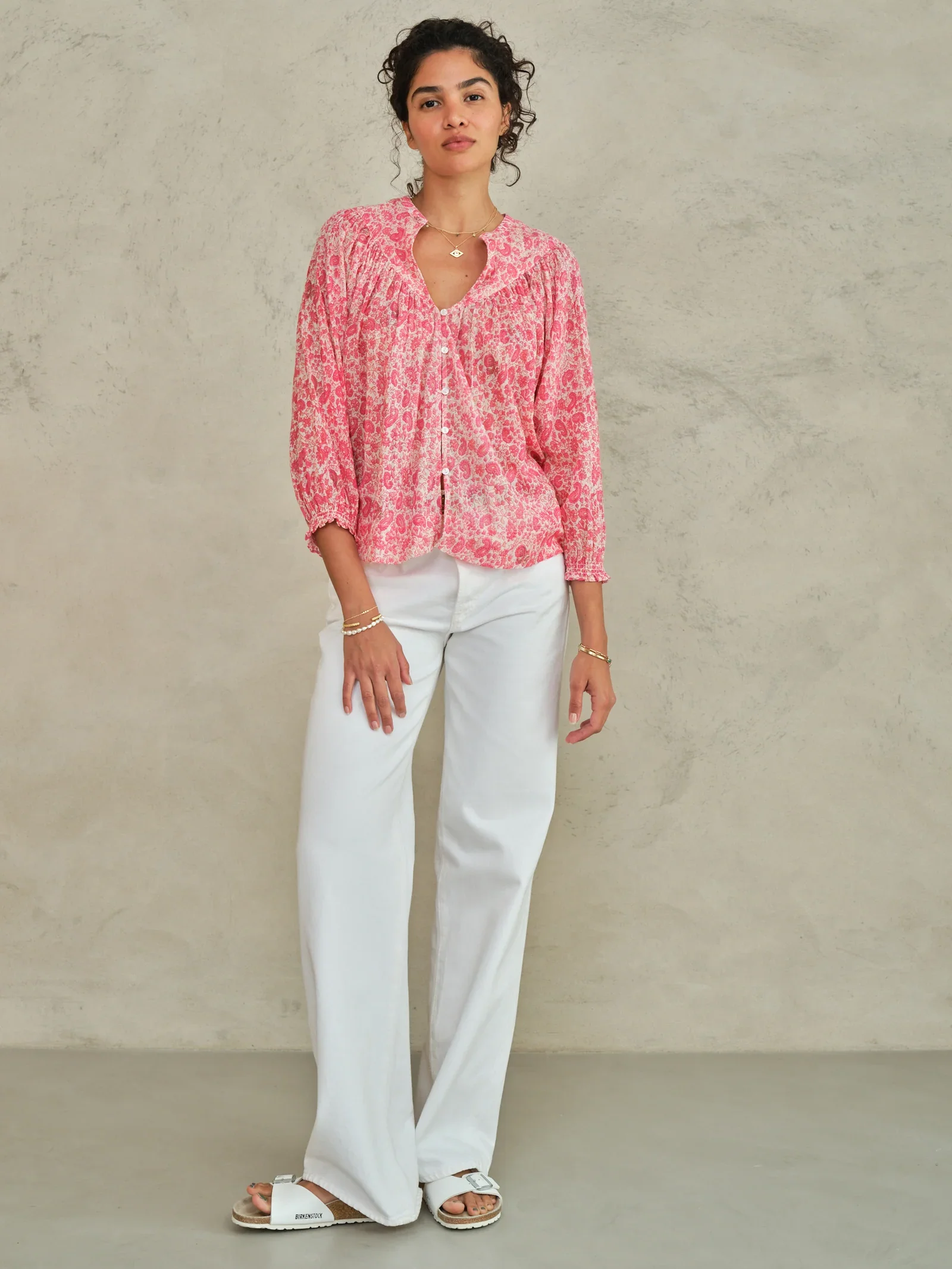 M.A.B.E Apparel esti long sleeve blouse pink