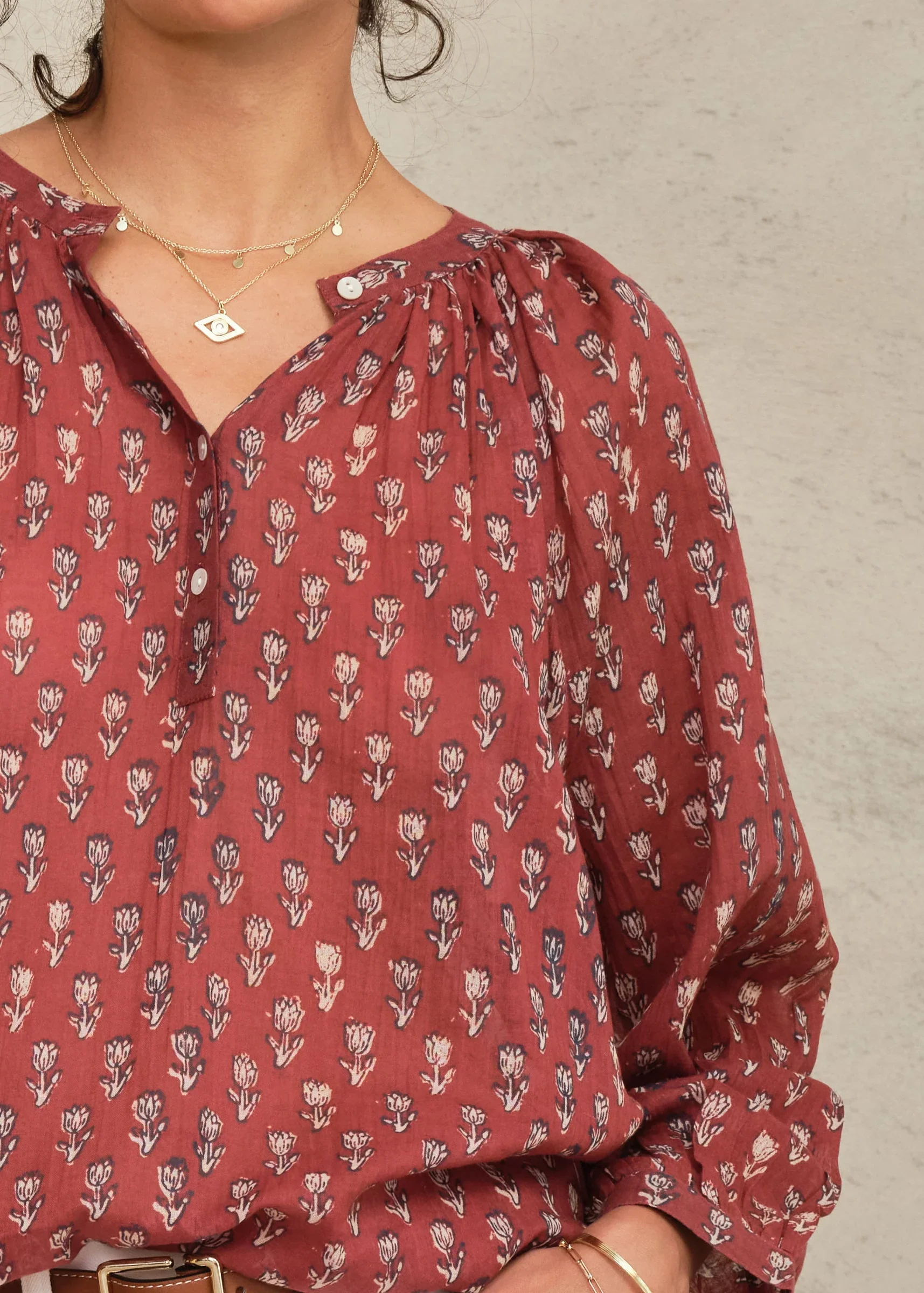 M.A.B.E Apparel ari blouse berry