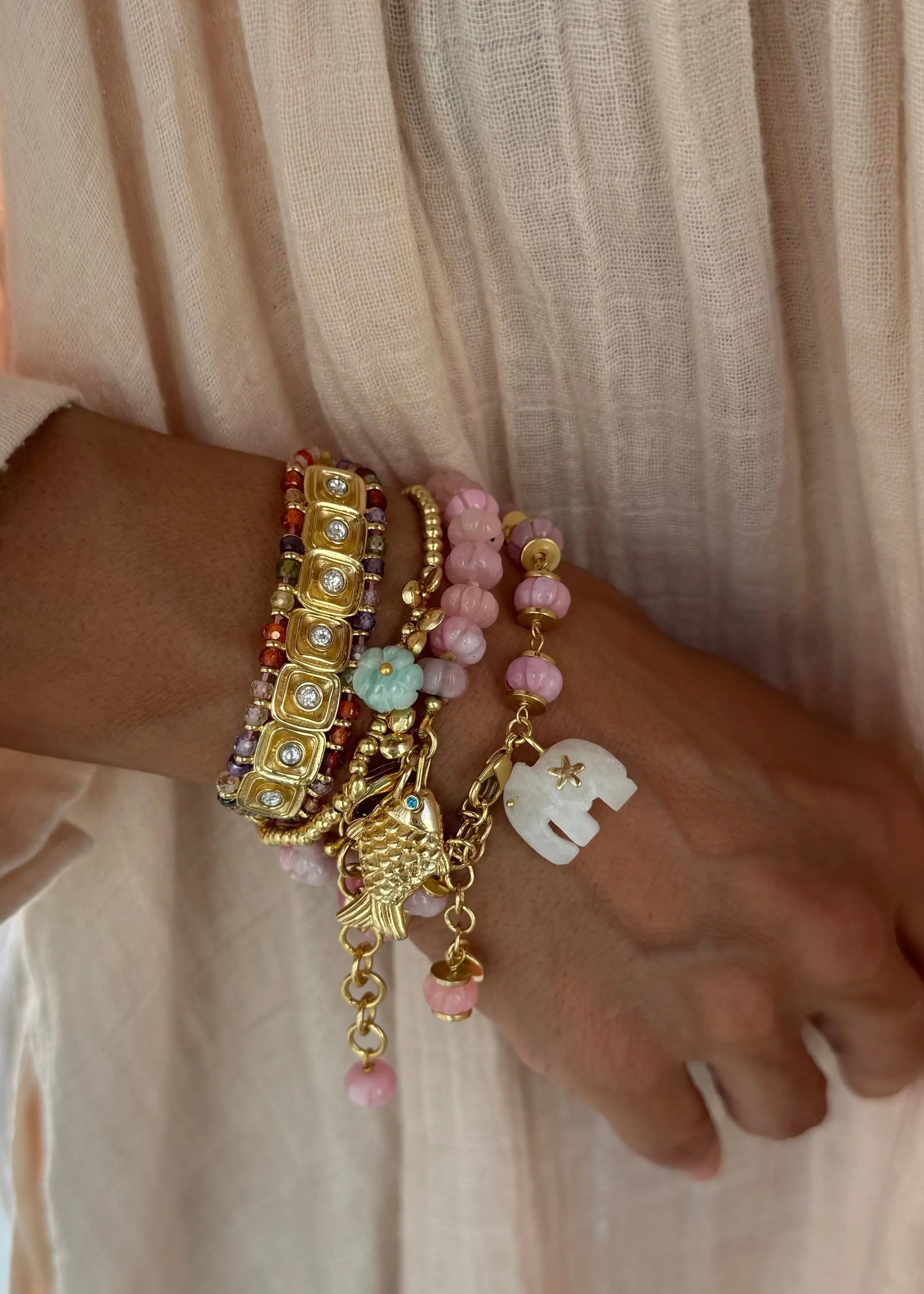 Sara Lashay Baby Hathi bracelet pink