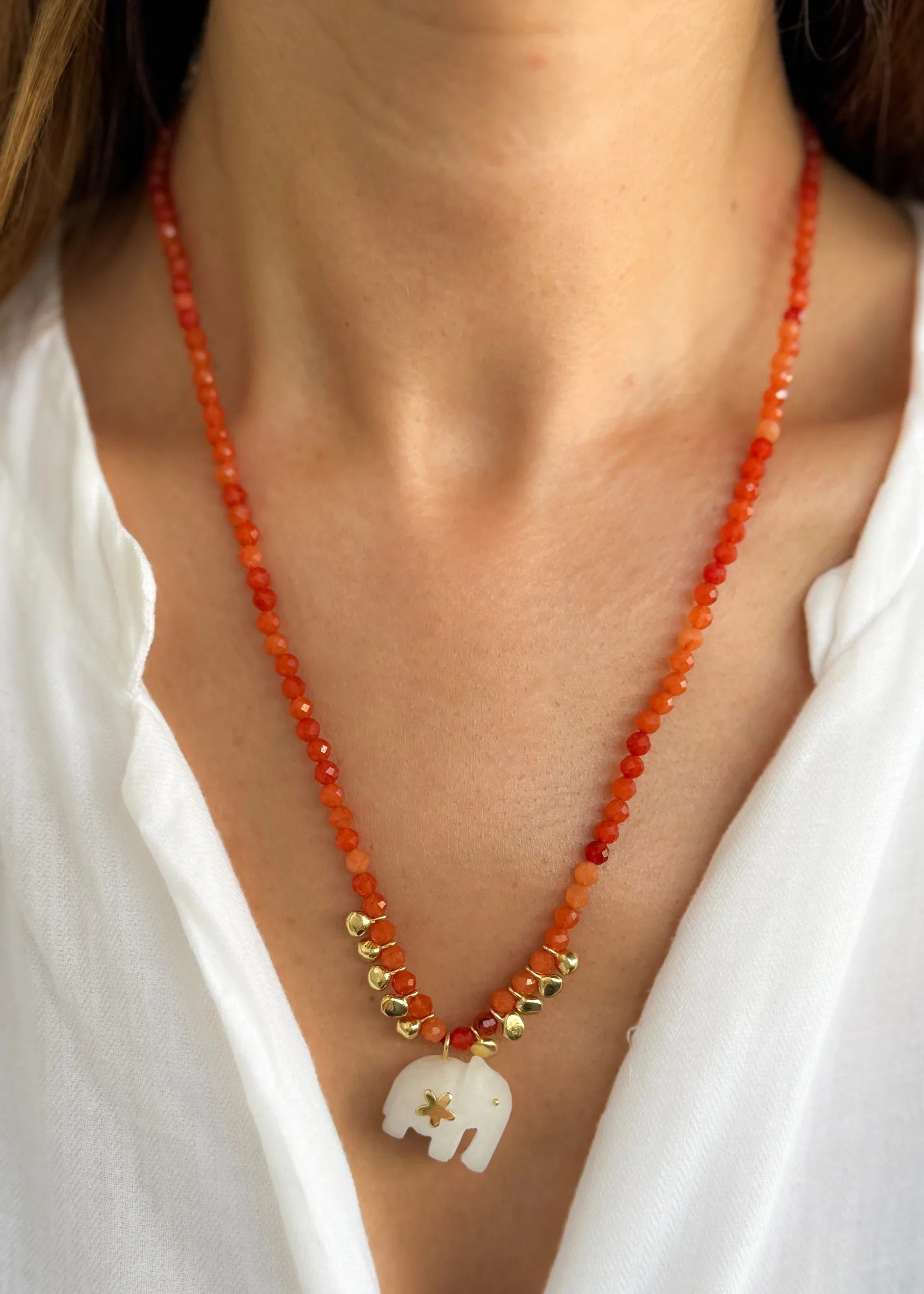 Sara Lashay Hathi necklace orange