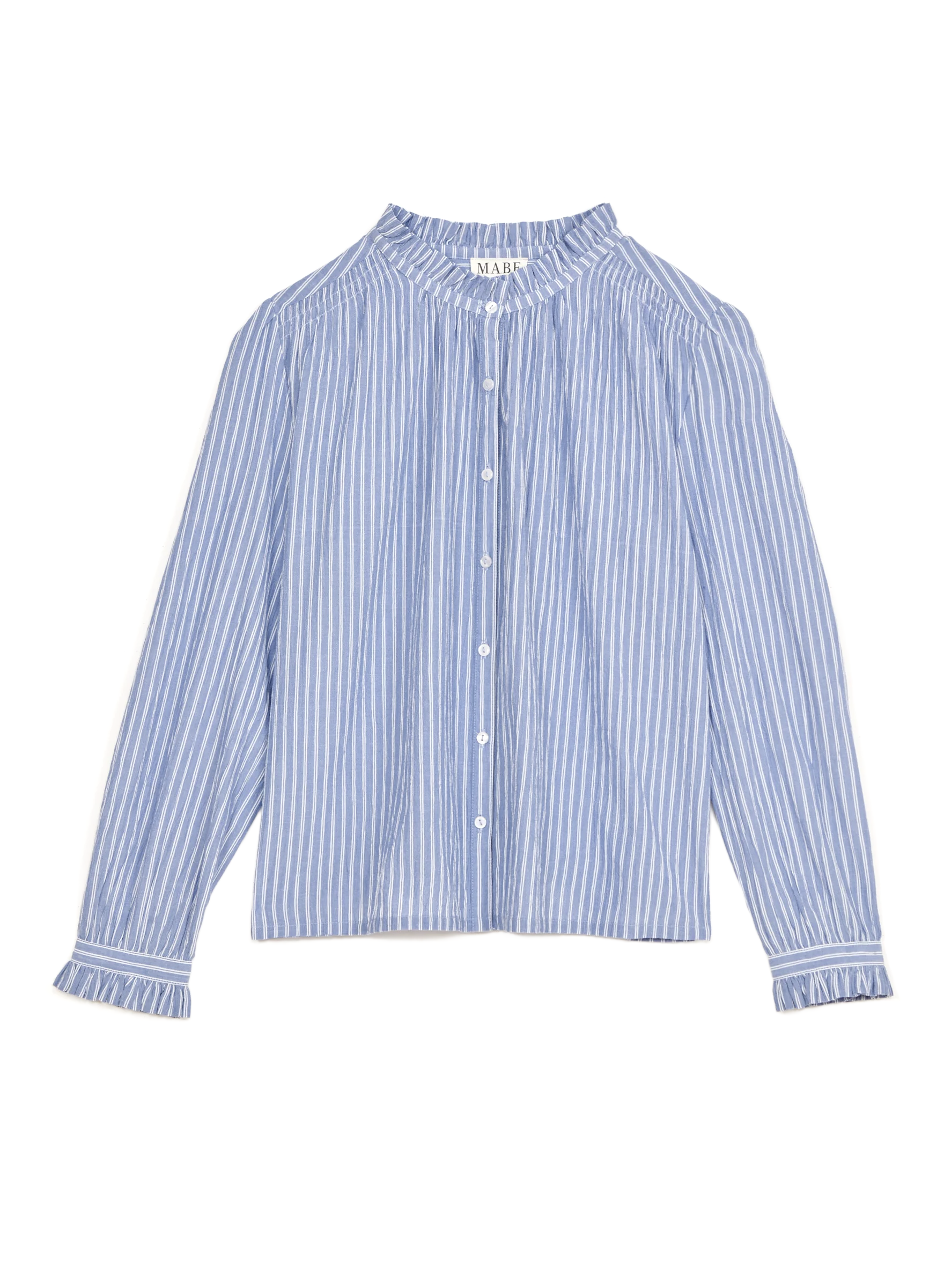 M.A.B.E Apparel chrissie blue and white stripe blouse
