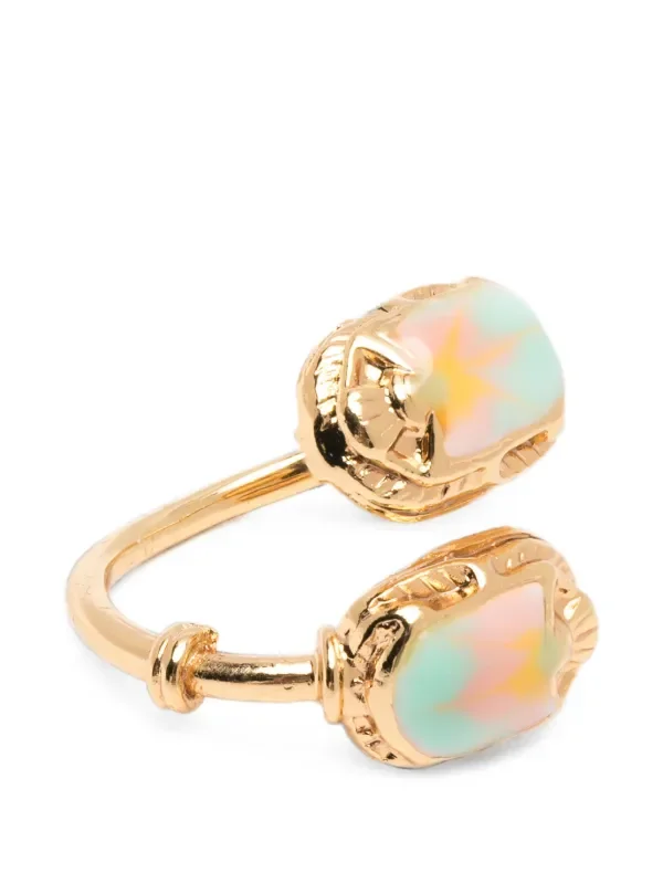Gas Bijoux Scaramouche Duality Enamel Ring turquoise