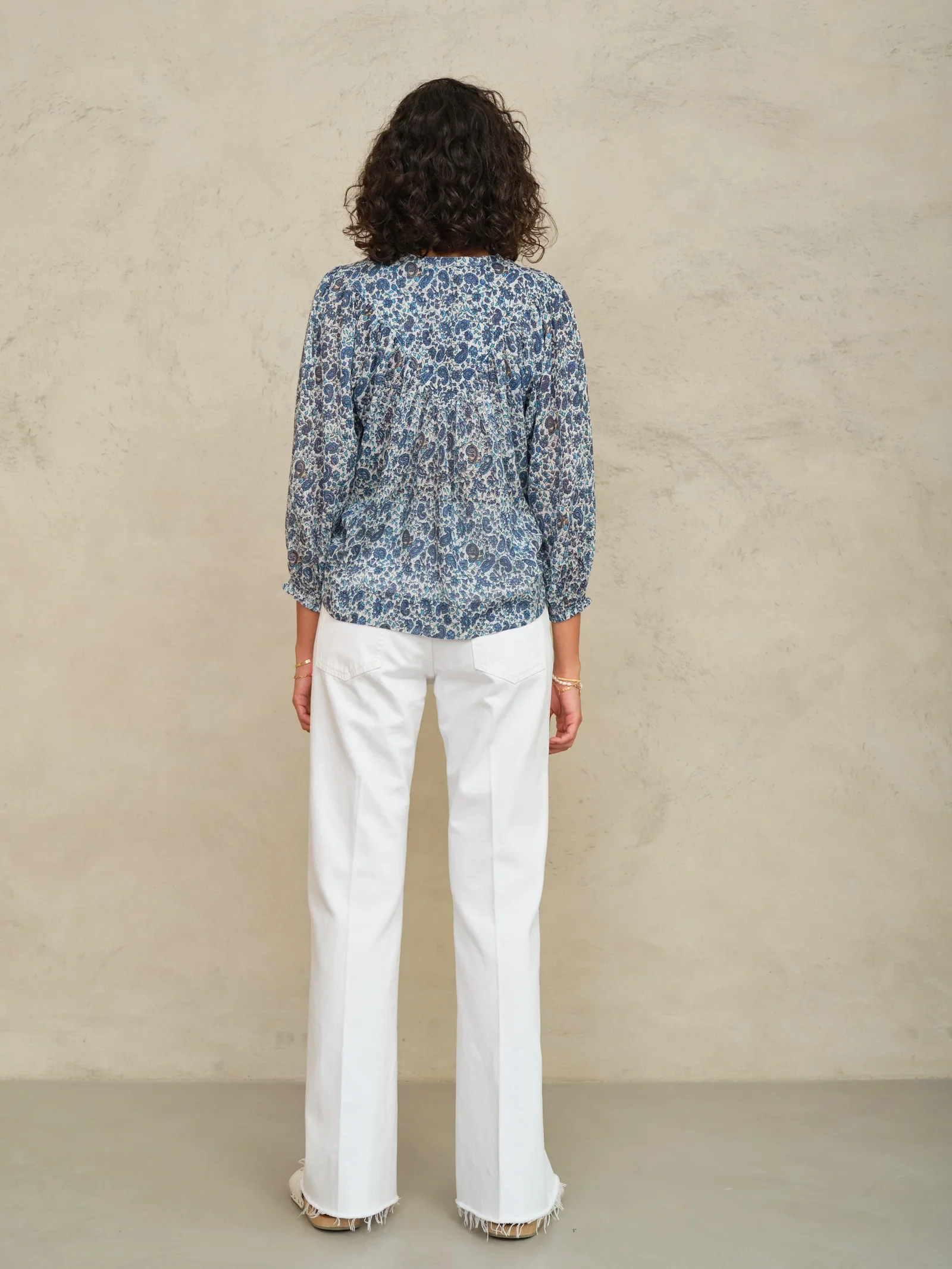 M.A.B.E Apparel esti long sleeve blouse blue