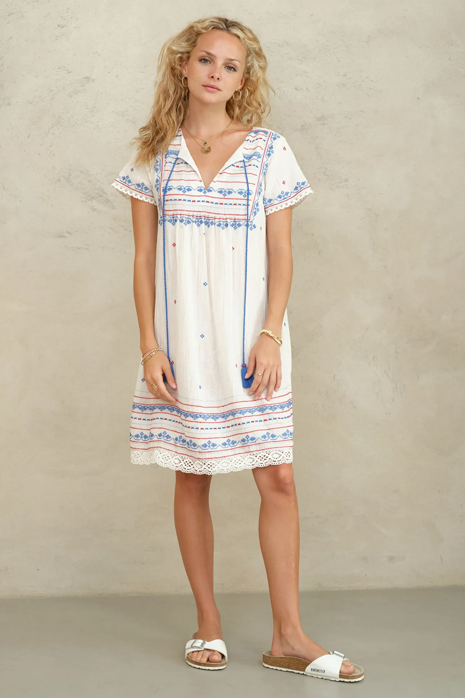 M.A.B.E Apparel elsa embroidered mini dress