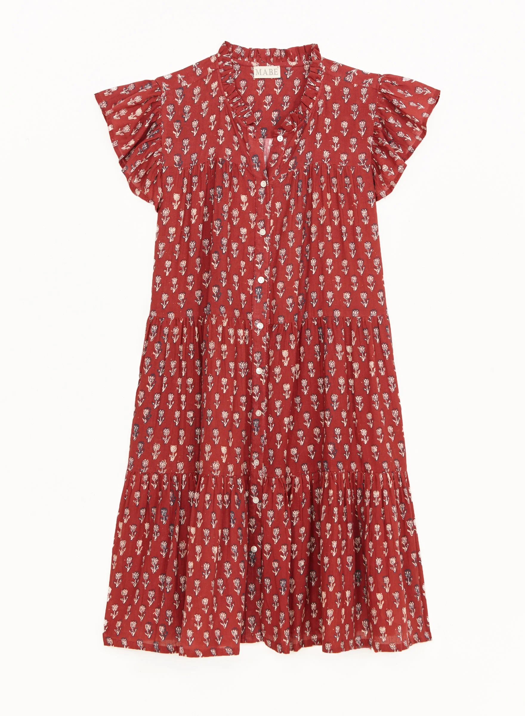 M.A.B.E Apparel ari frill dress berry