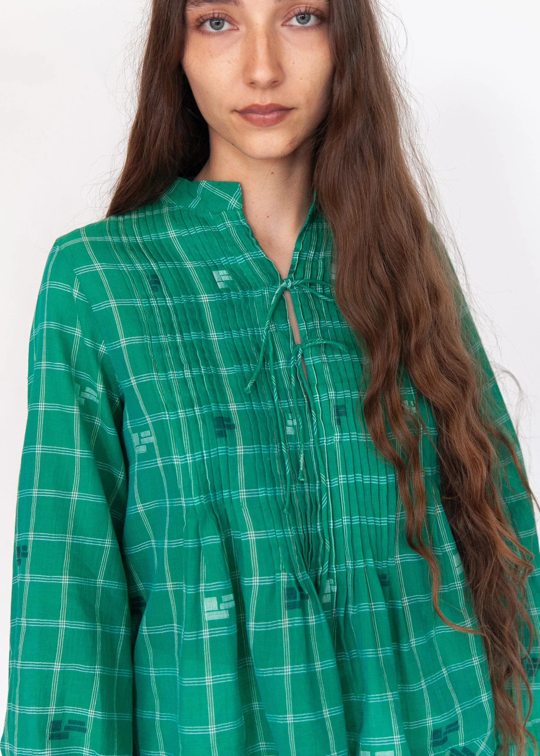 Matta New York alma check jamdani top mint