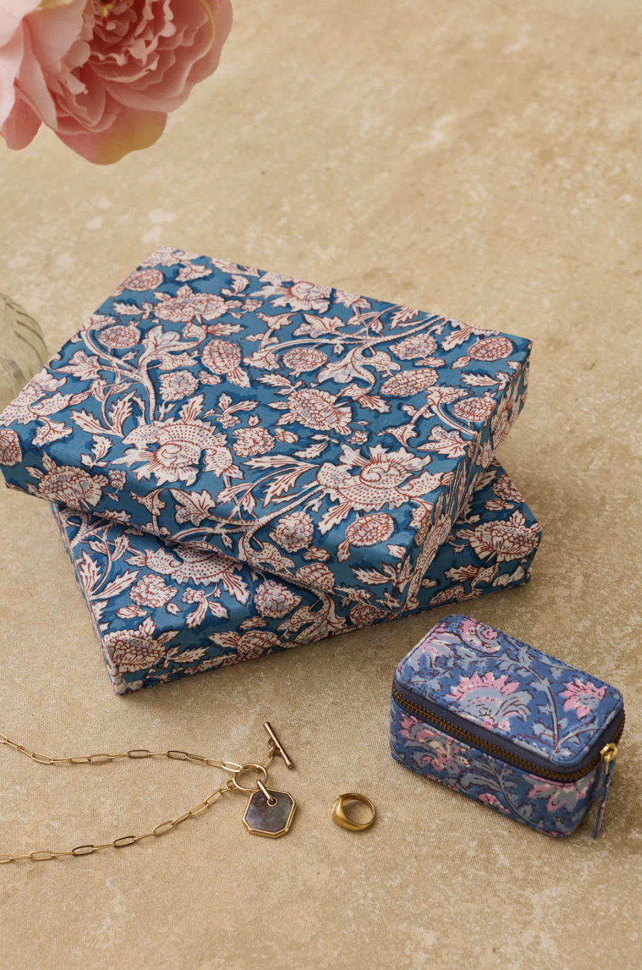 Louise Misha Soumaa Jewellery Box closed with floral print