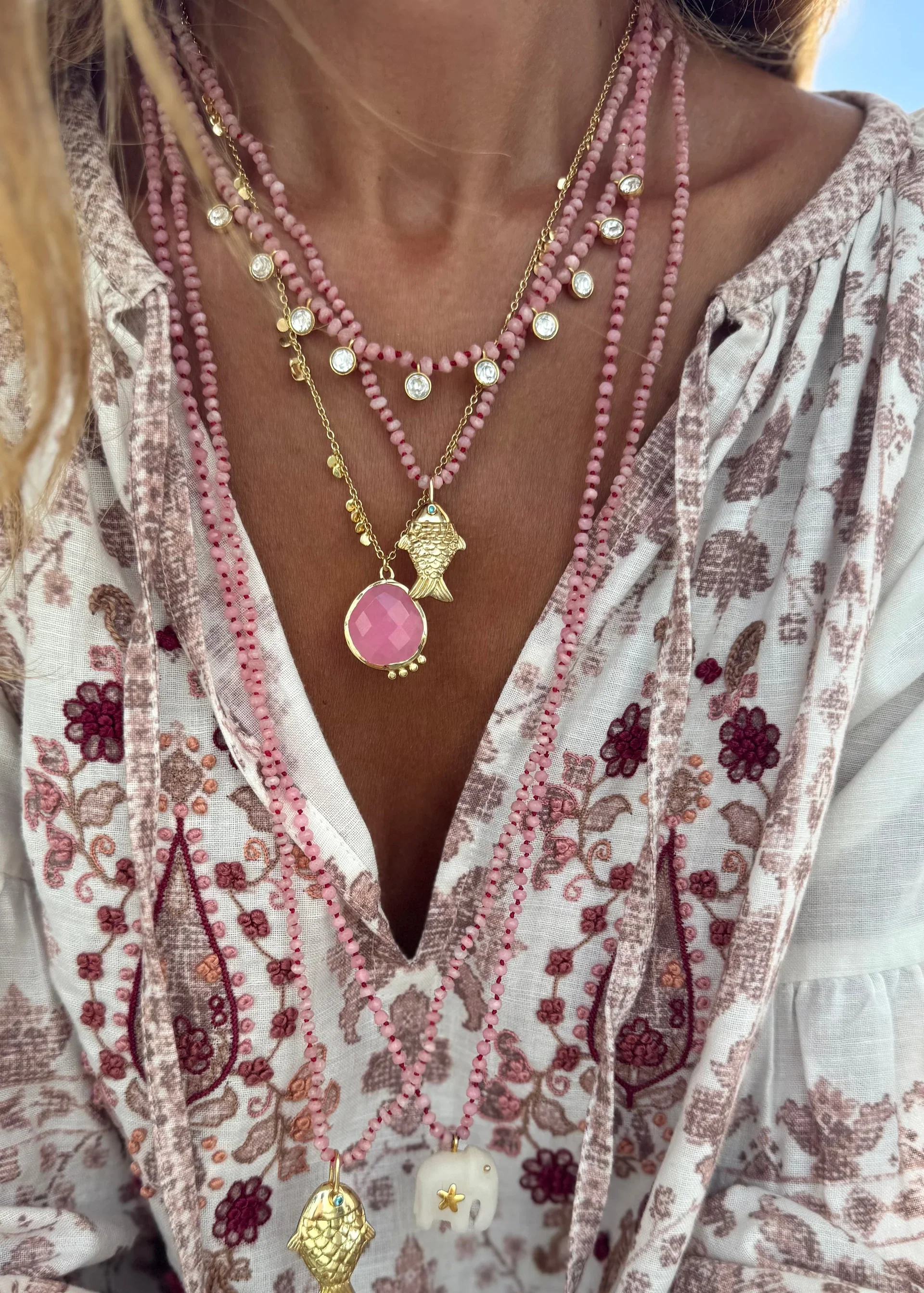 Sara Lashay Charlotte necklace pink