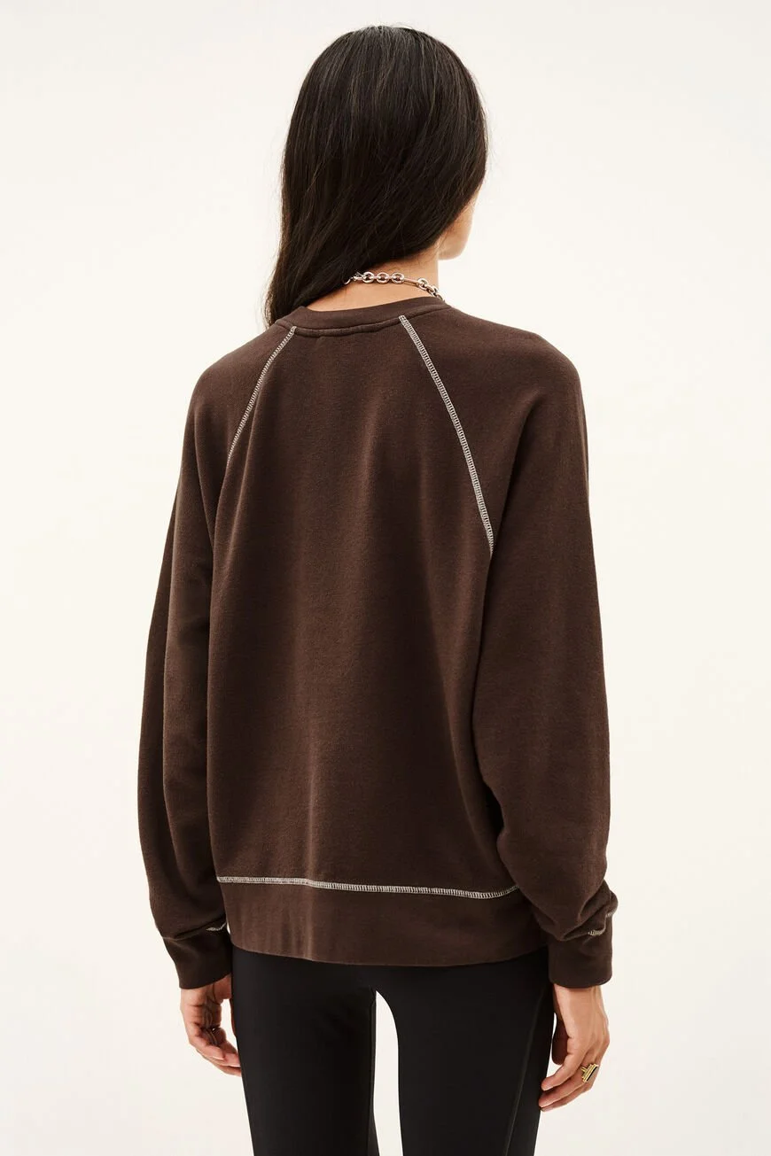 Ba&sh bart oversized embroidered sweatshirt on model back