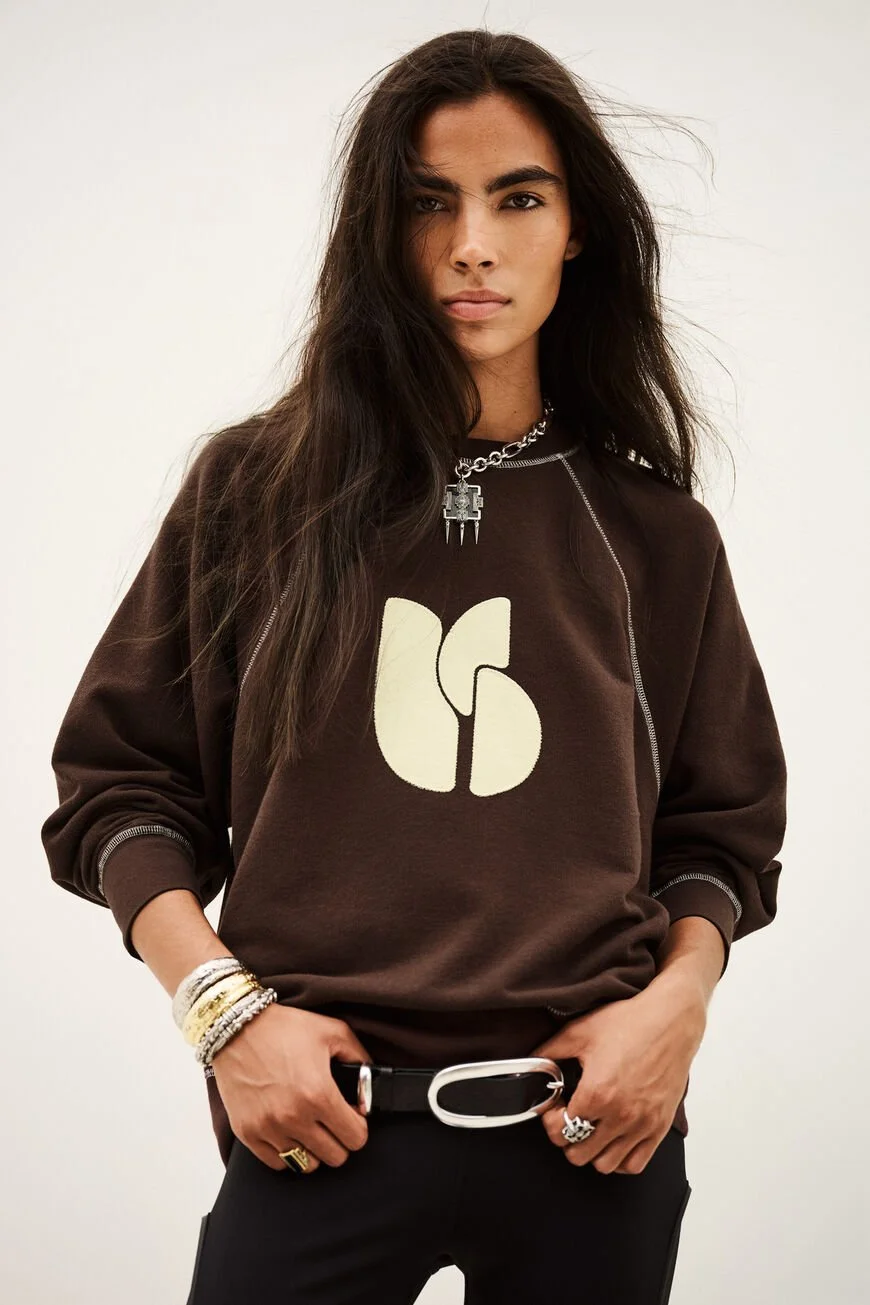 Ba&sh bart oversized embroidered sweatshirt