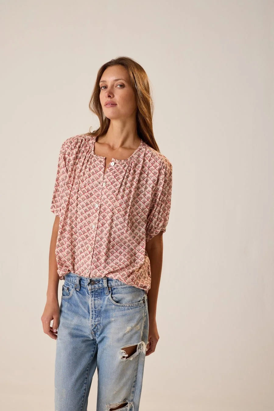 Natalie Martin Collection Violet Top scallop blush