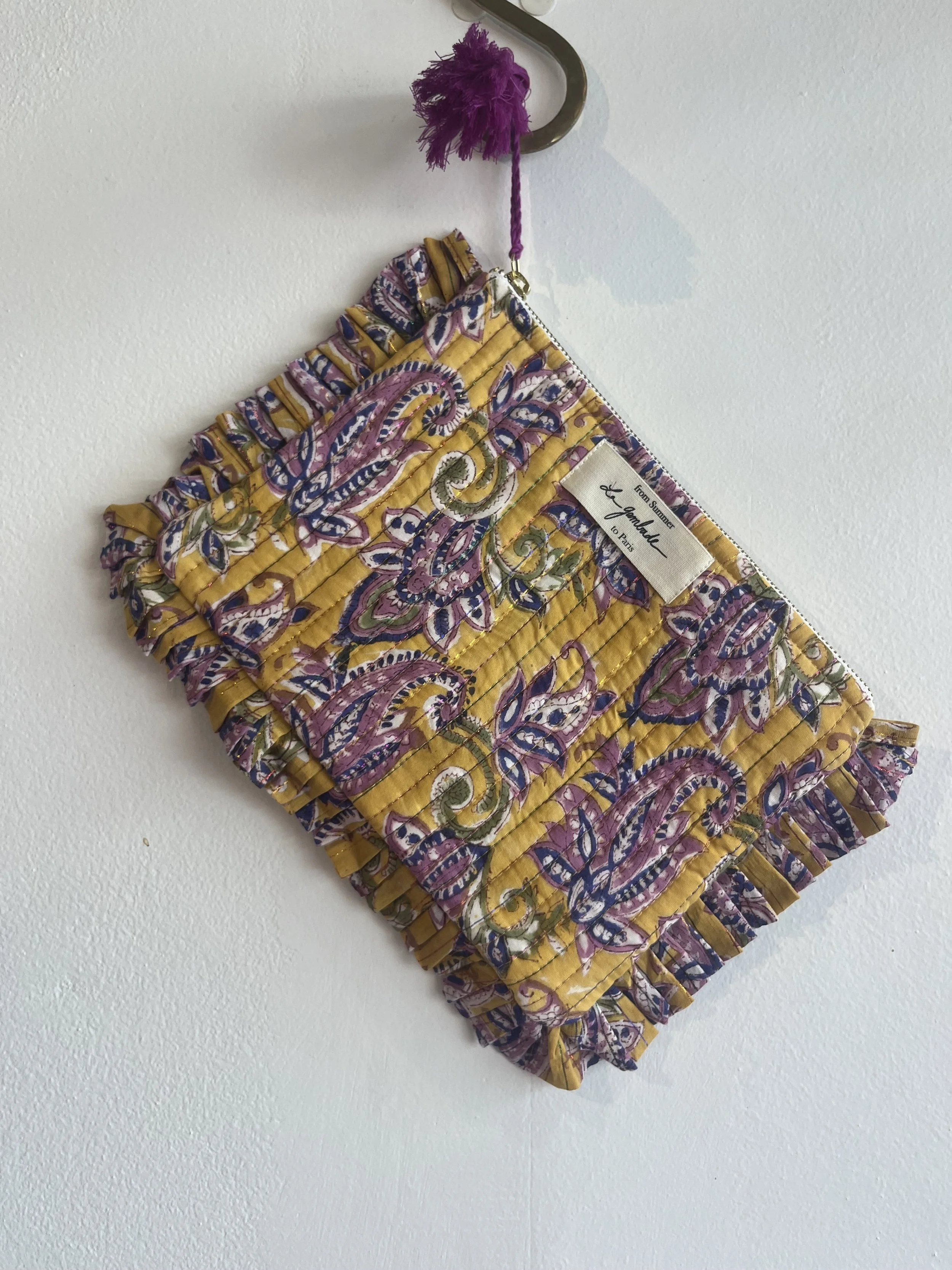 La Gambade french quilted pouch floral