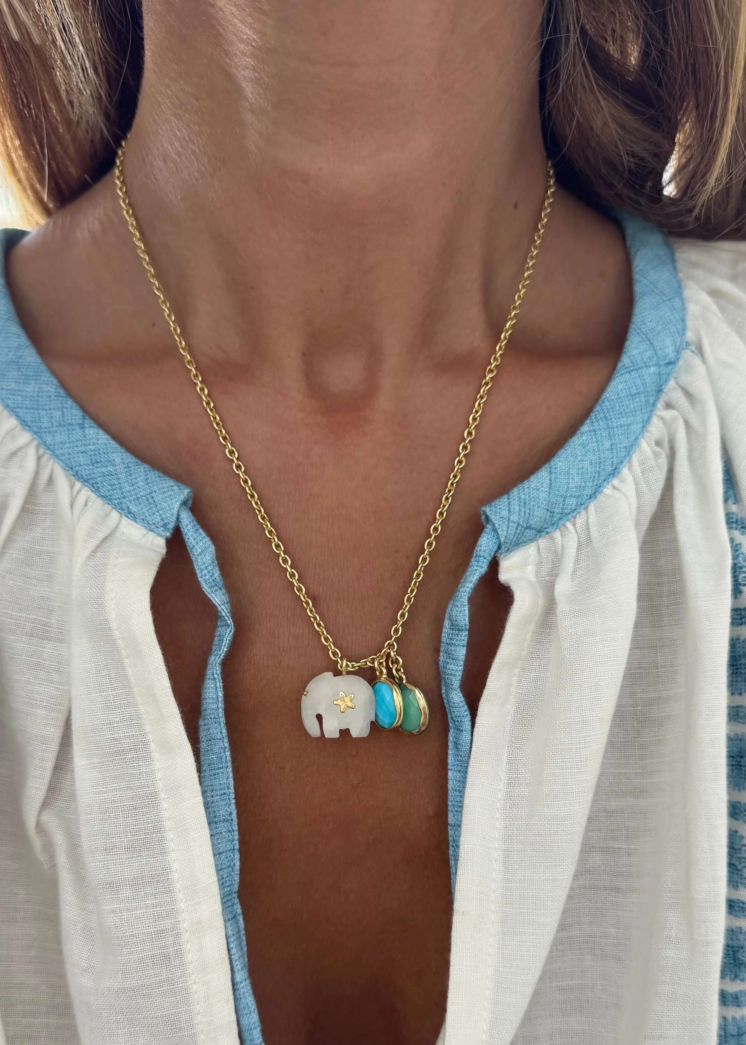 Sara Lashay Baby Hathi necklace blue