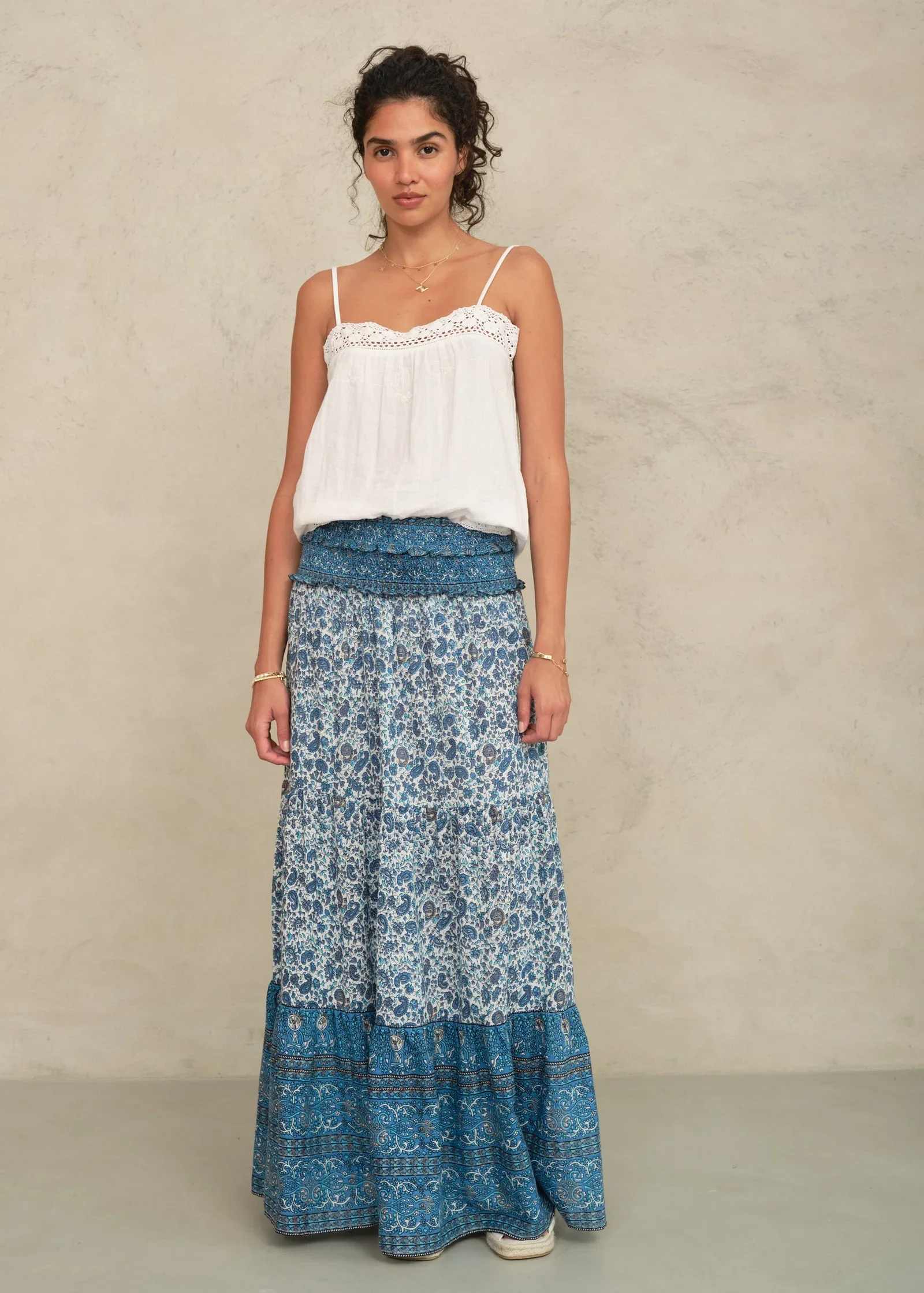 M.A.B.E Apparel esti maxi skirt blue