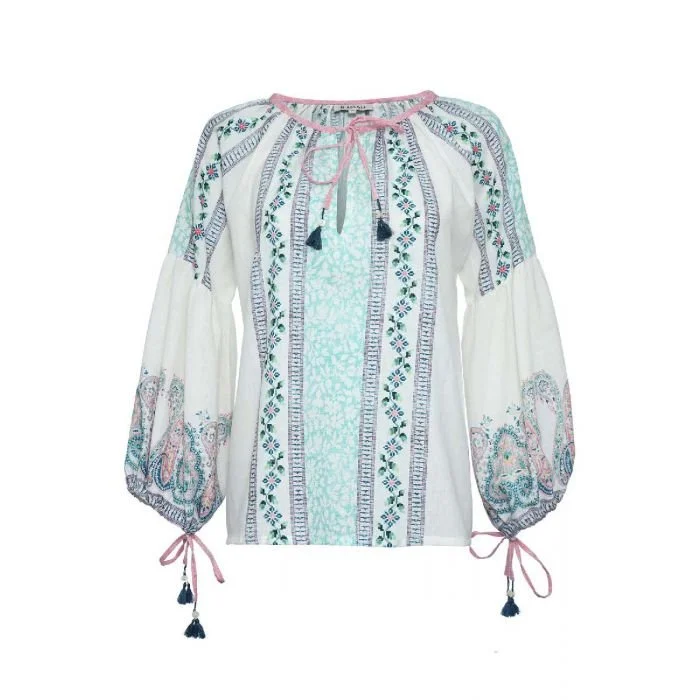D'Ascoli Magda Top blue and aqua
