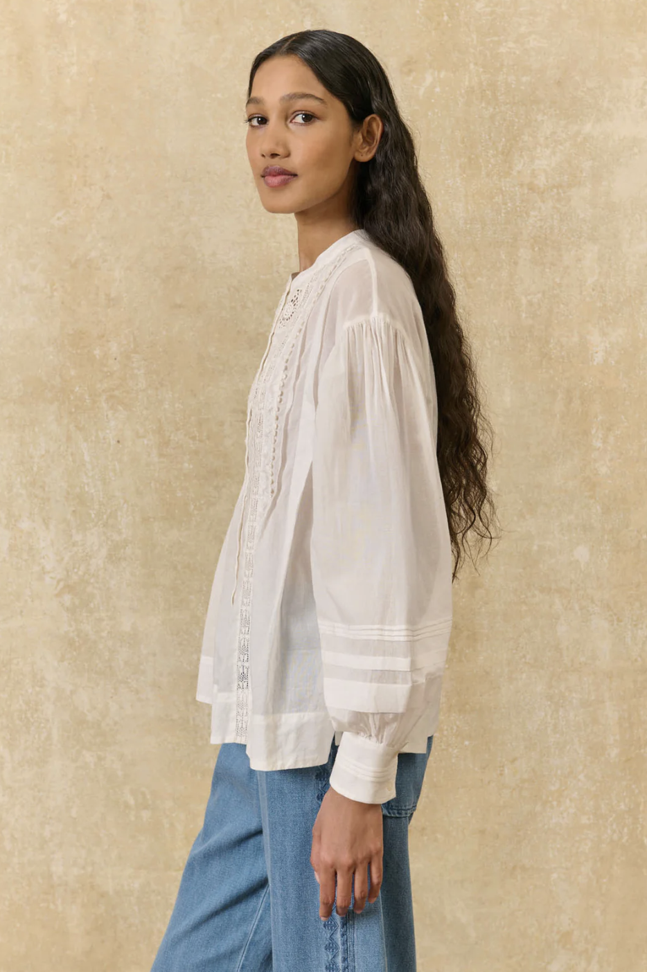 Louise Misha Sophie Blouse on model side