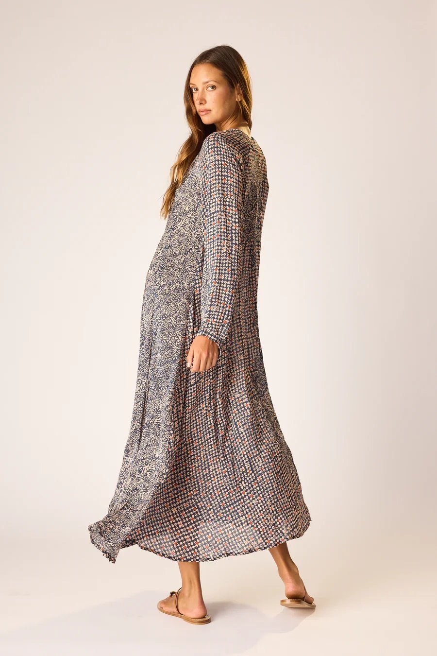 Natalie Martin Collection fiore delphi ink dress on model
