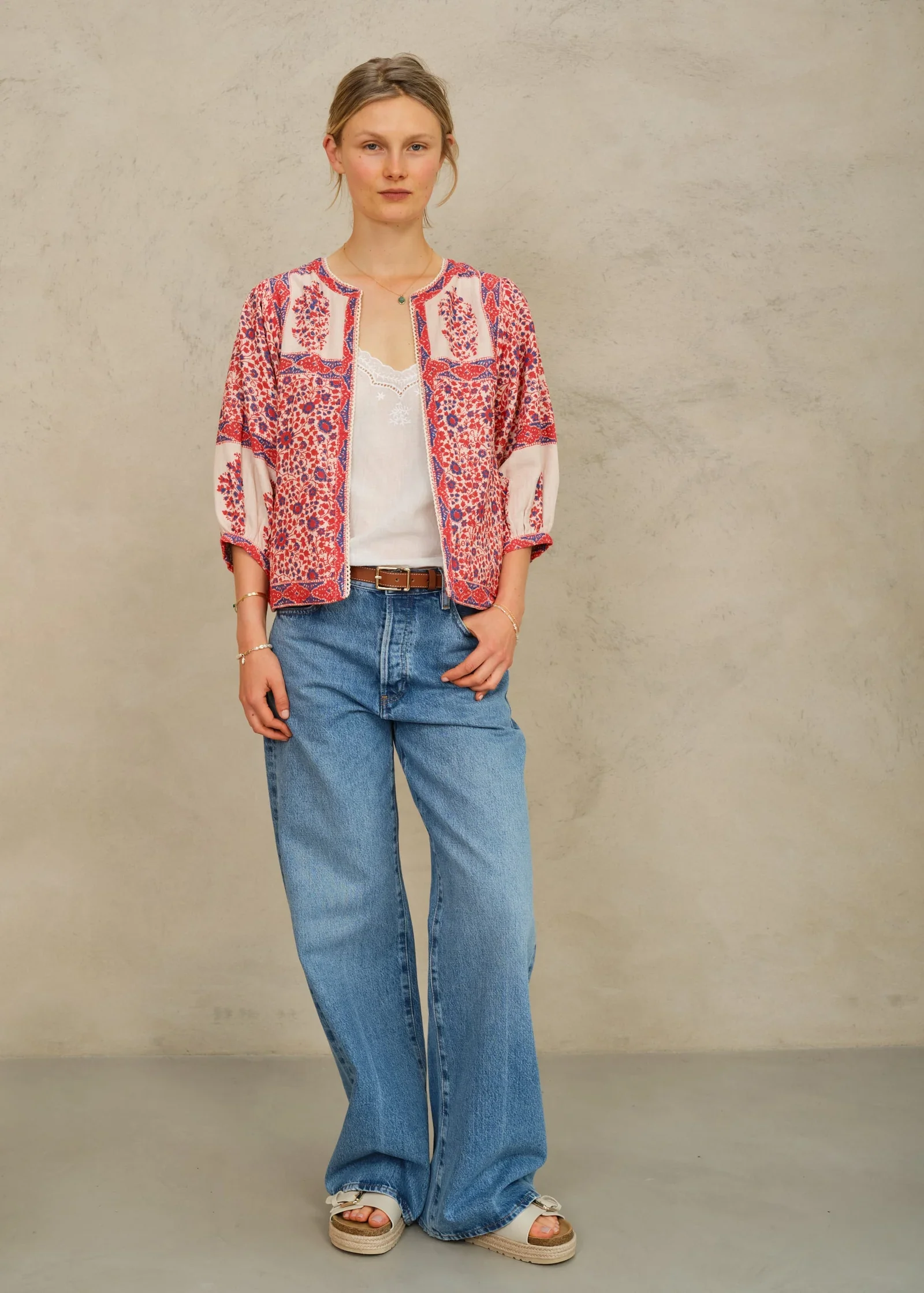 M.A.B.E Apparel della jacket red and navy