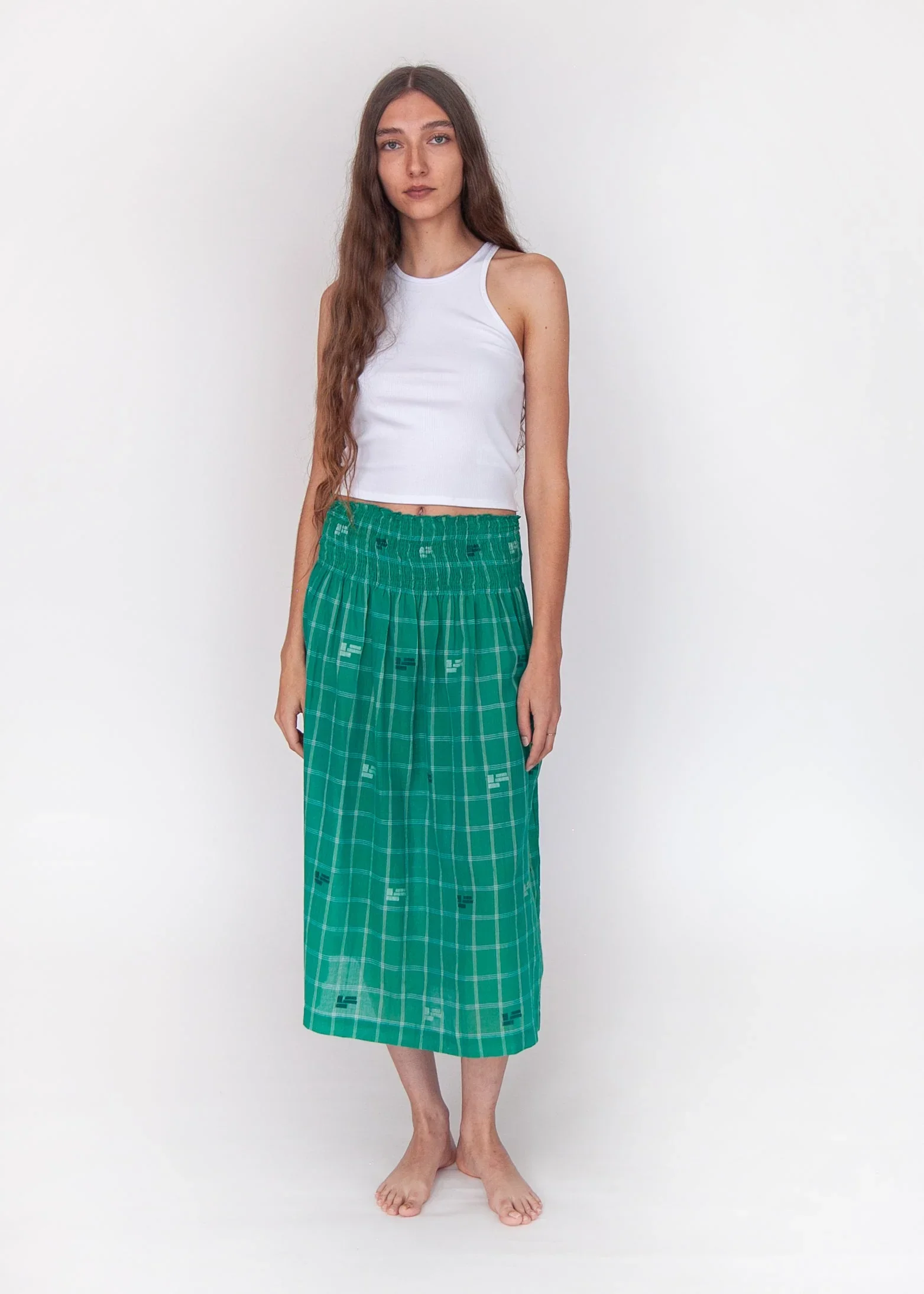 Matta New York araminta check jamdani skirt mint