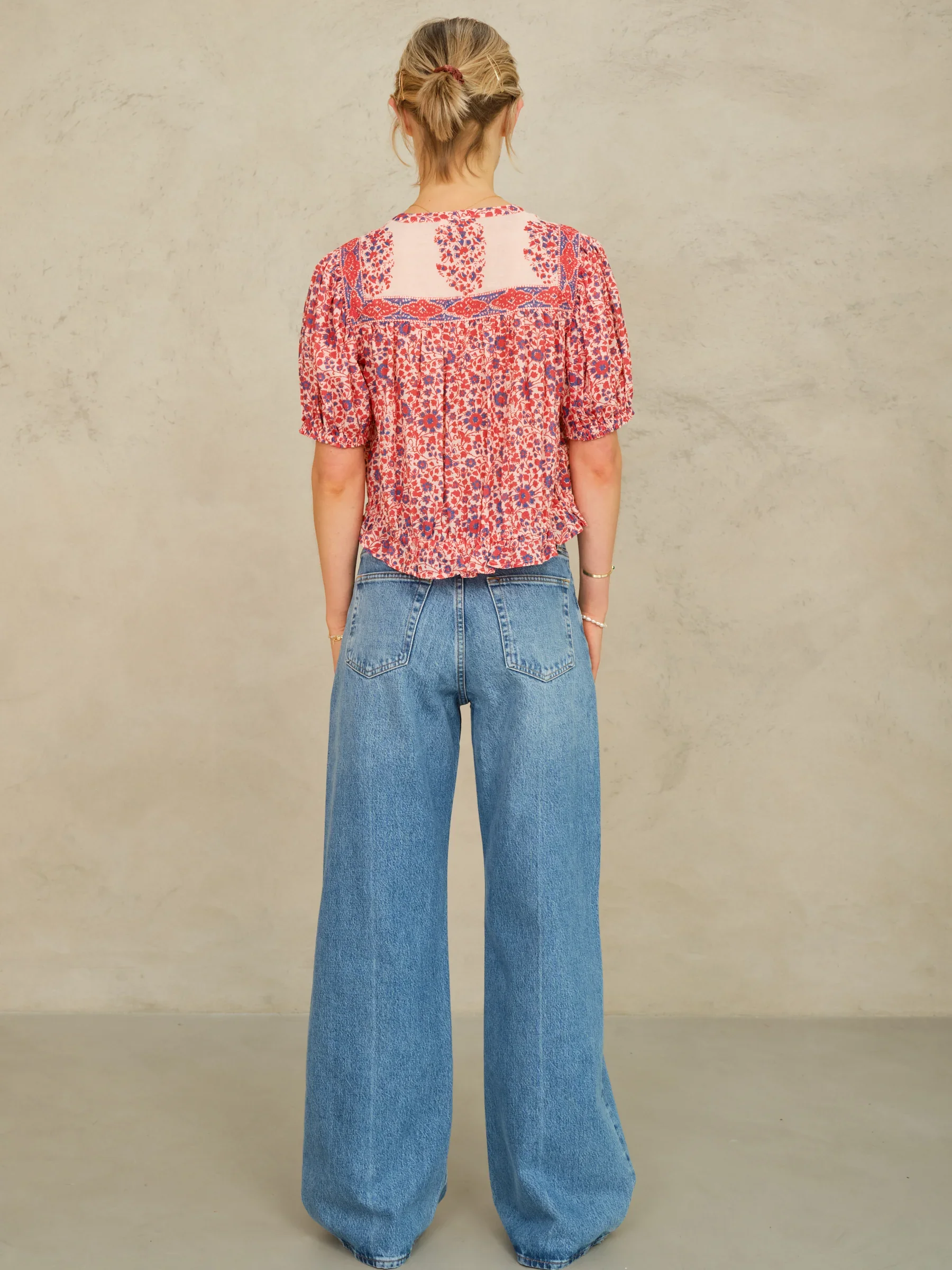 M.A.B.E Apparel della short sleeve blouse red