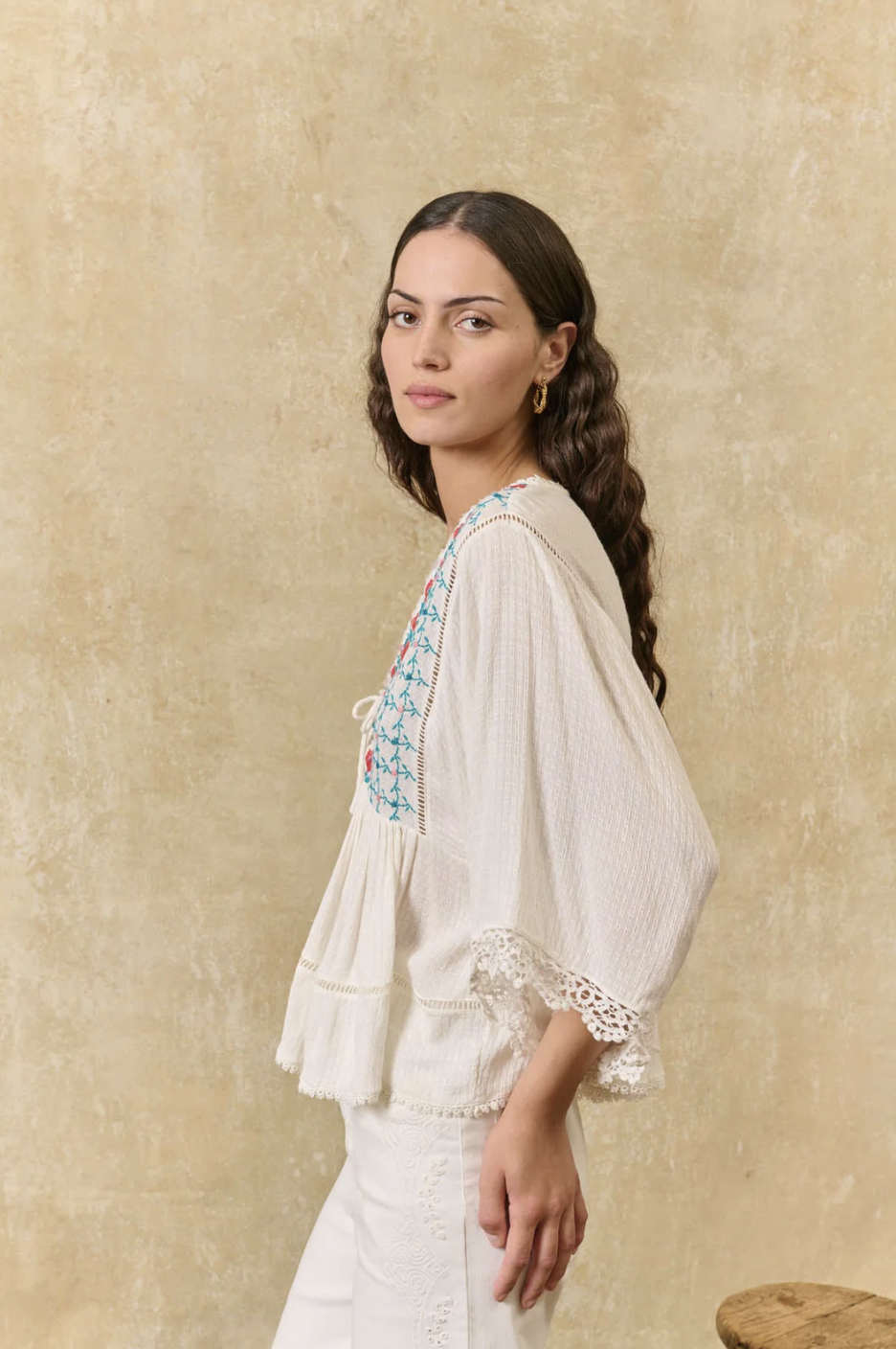 Louise Misha Emilia Blouse on model side