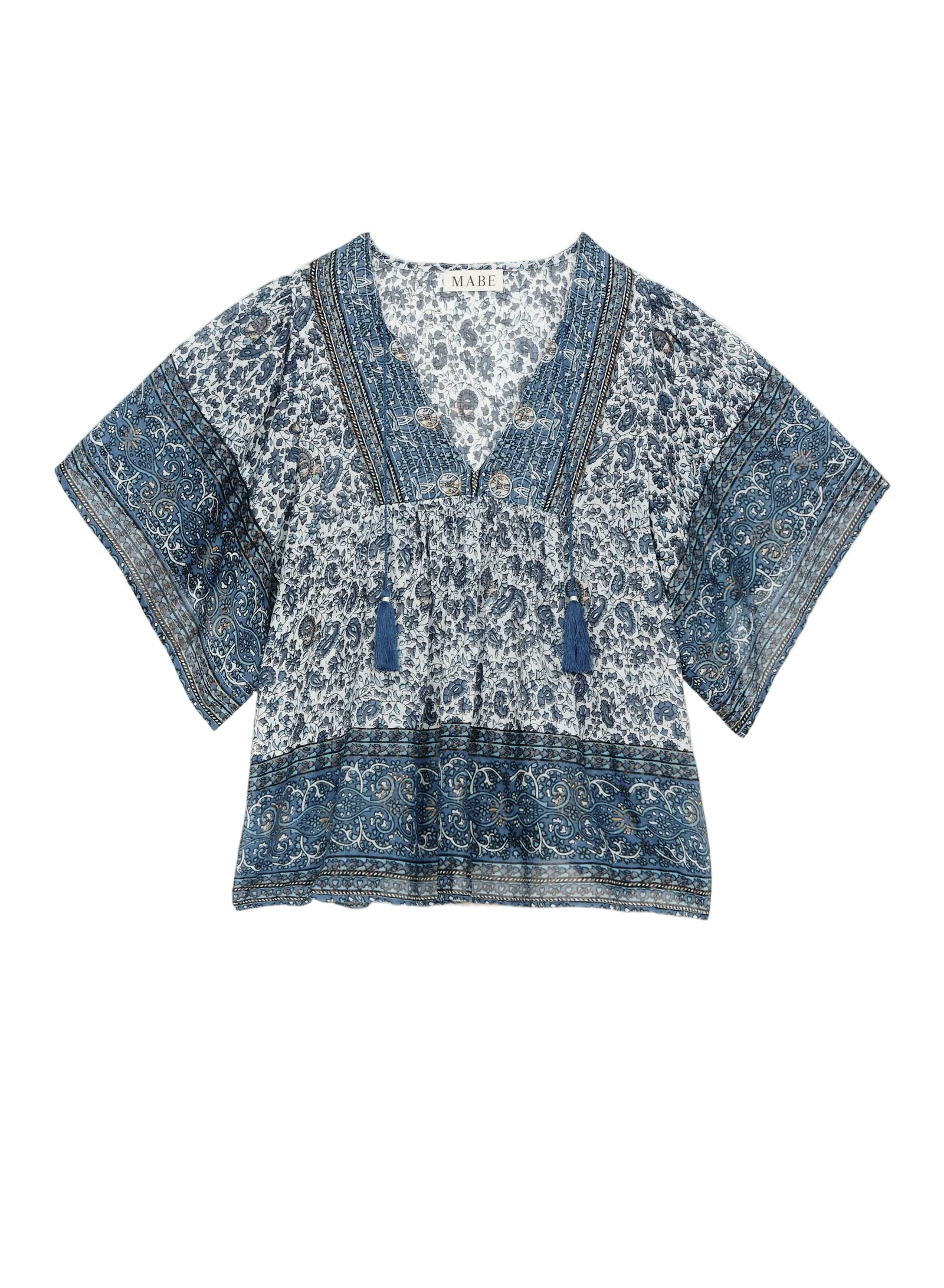 M.A.B.E Apparel esti short sleeve blouse blue