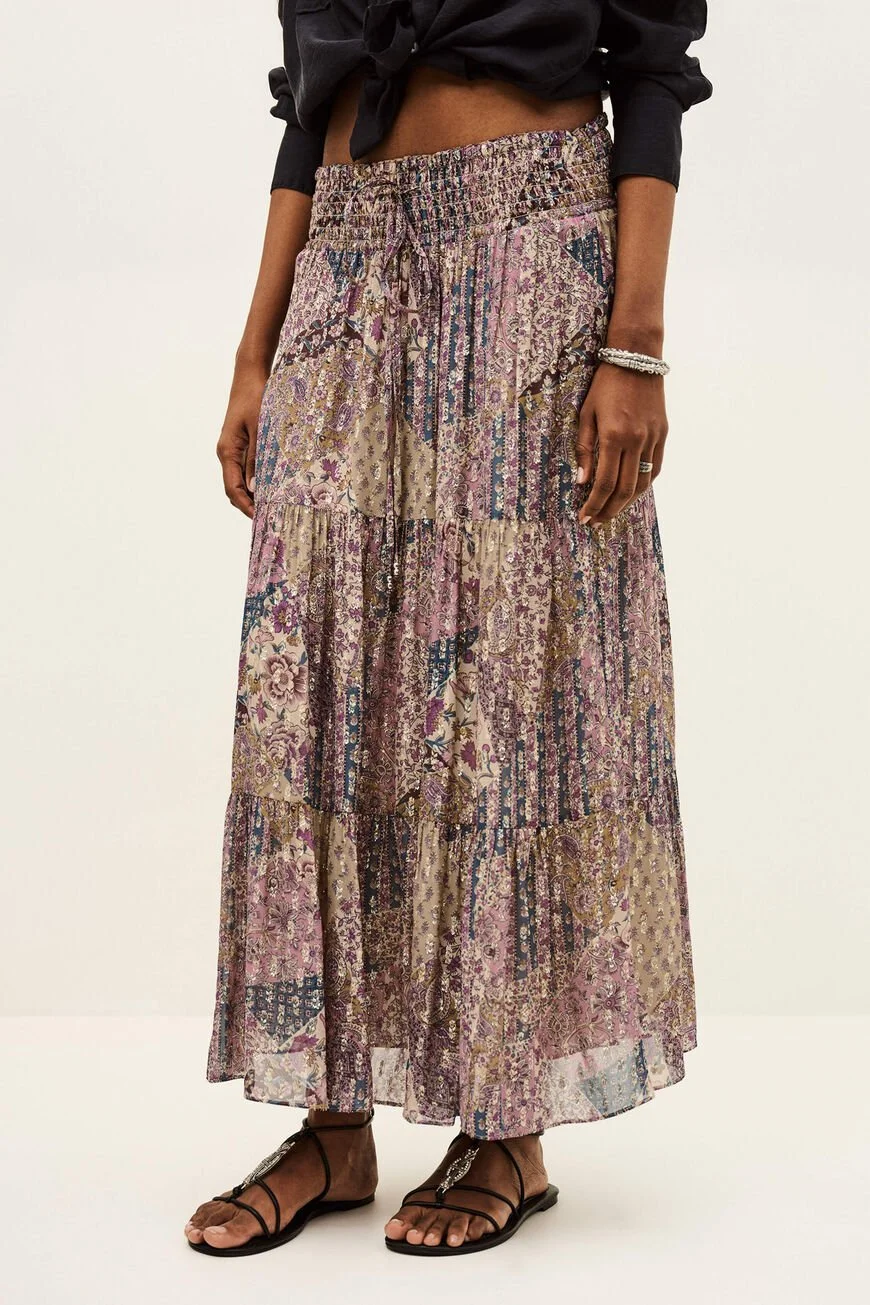 Ba&sh pitsy maxi skirt rose