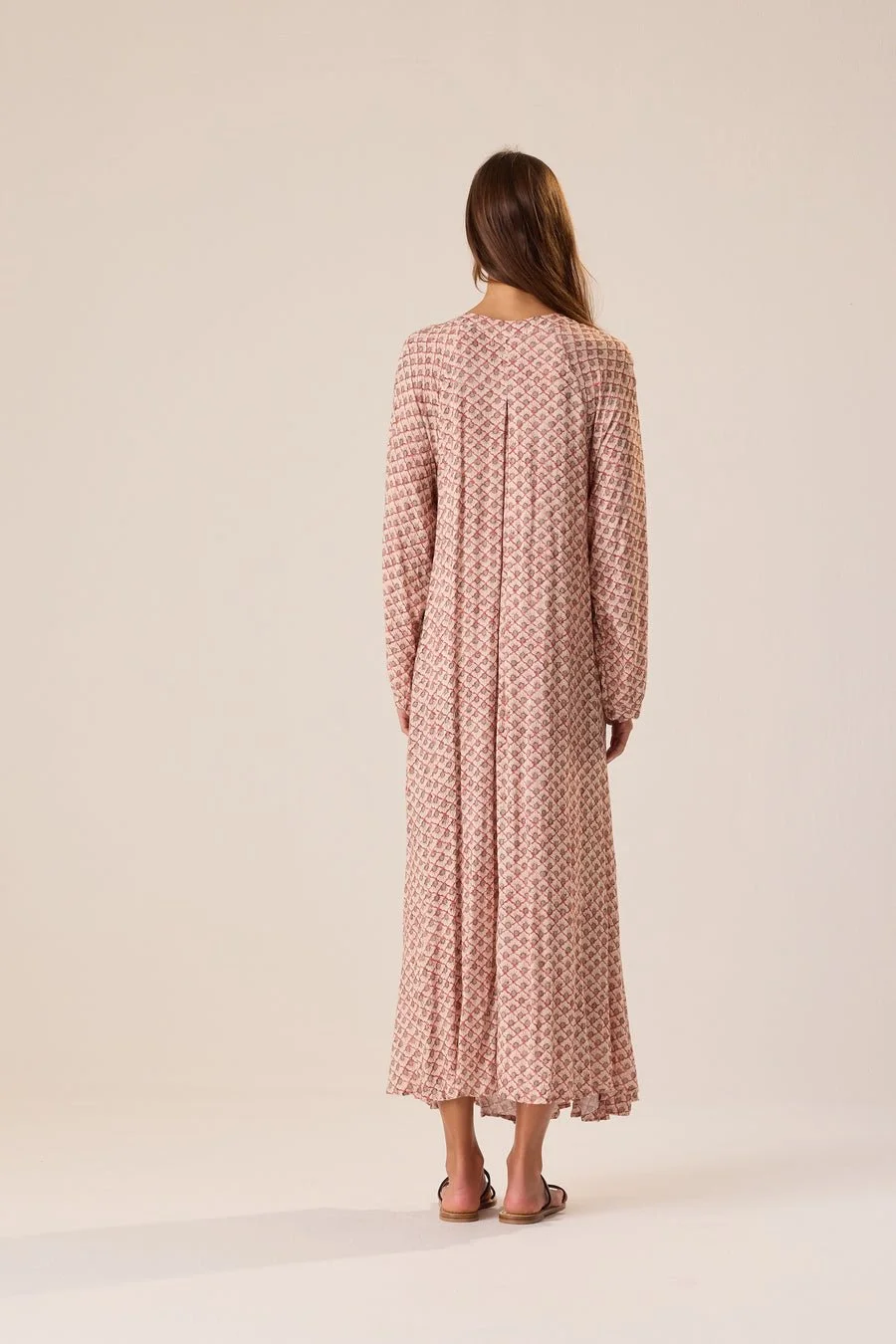 Natalie Martin Collection Fiore Dress scallop blush print