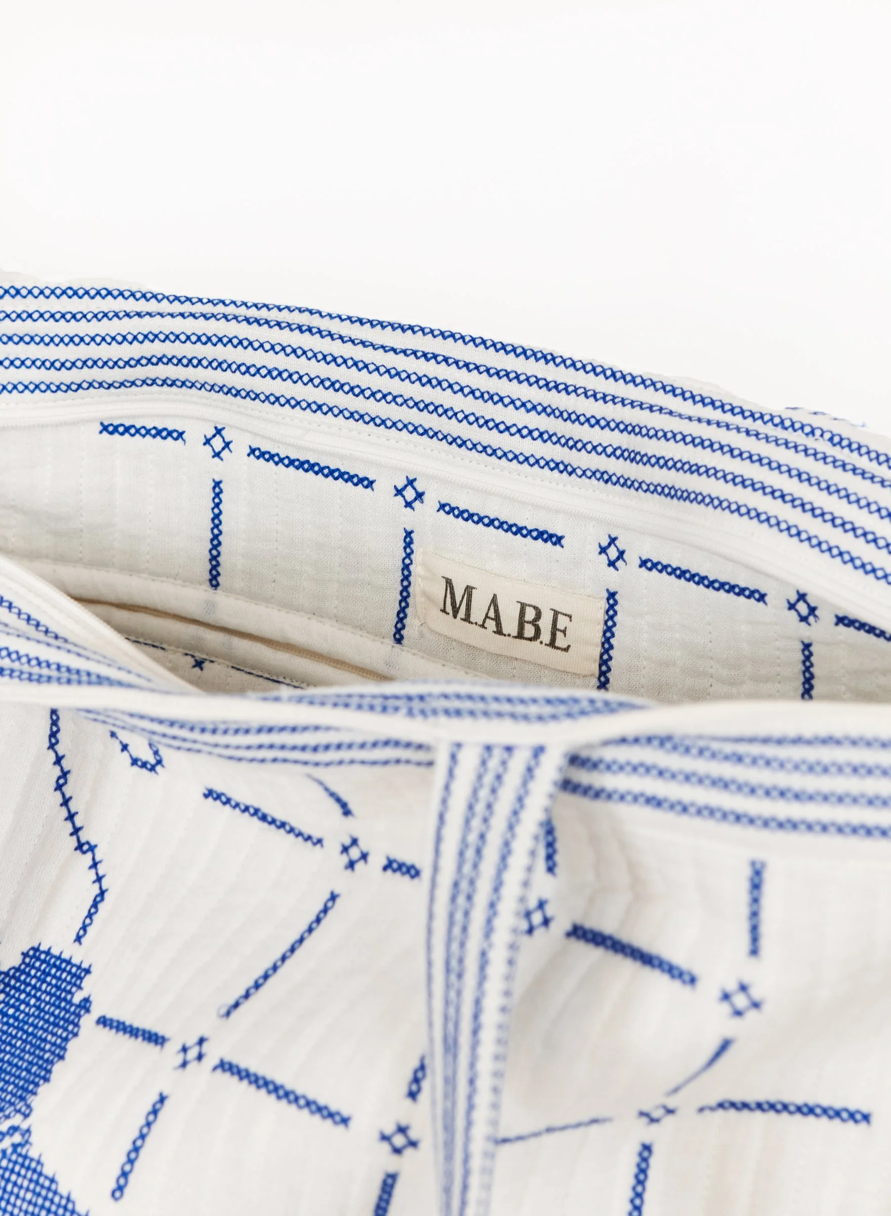 M.A.B.E Apparel laney quilted tote blue