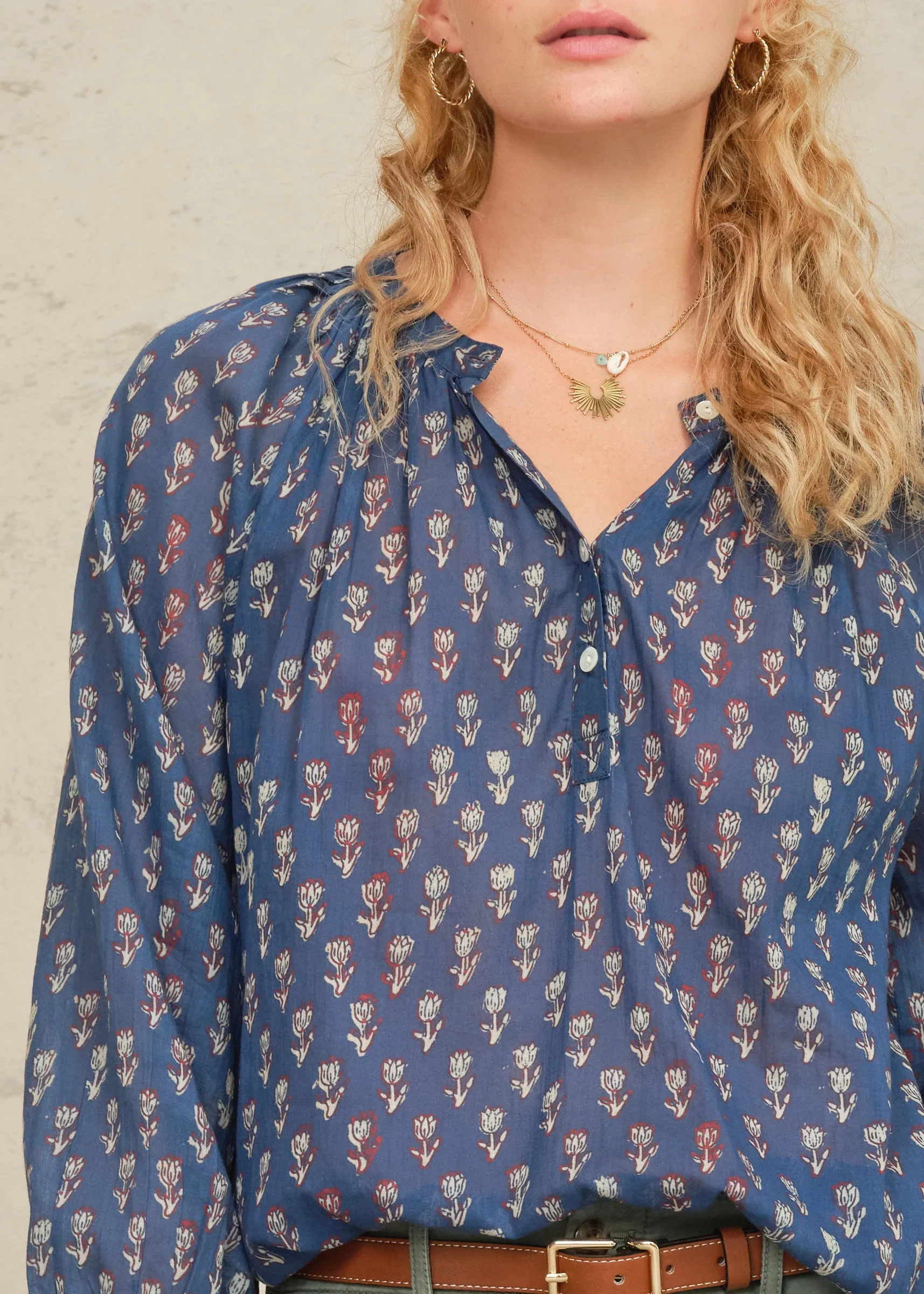 M.A.B.E Apparel ari blouse indigo