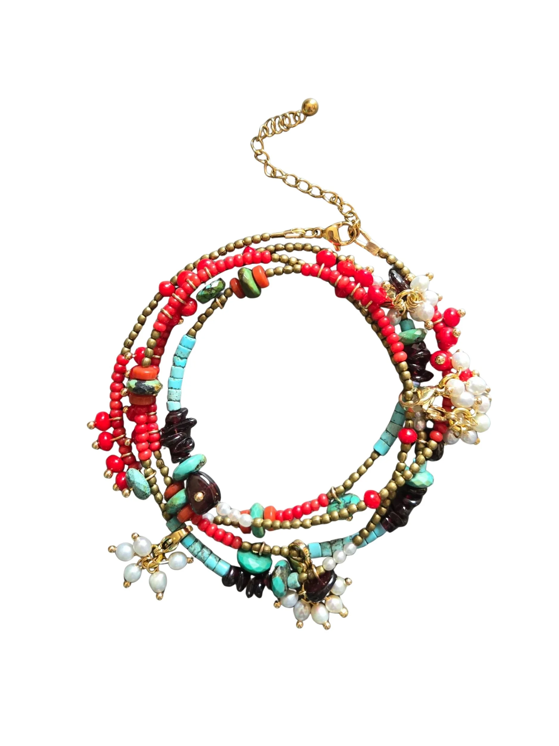 Meredith Waterstraat coral necklace double