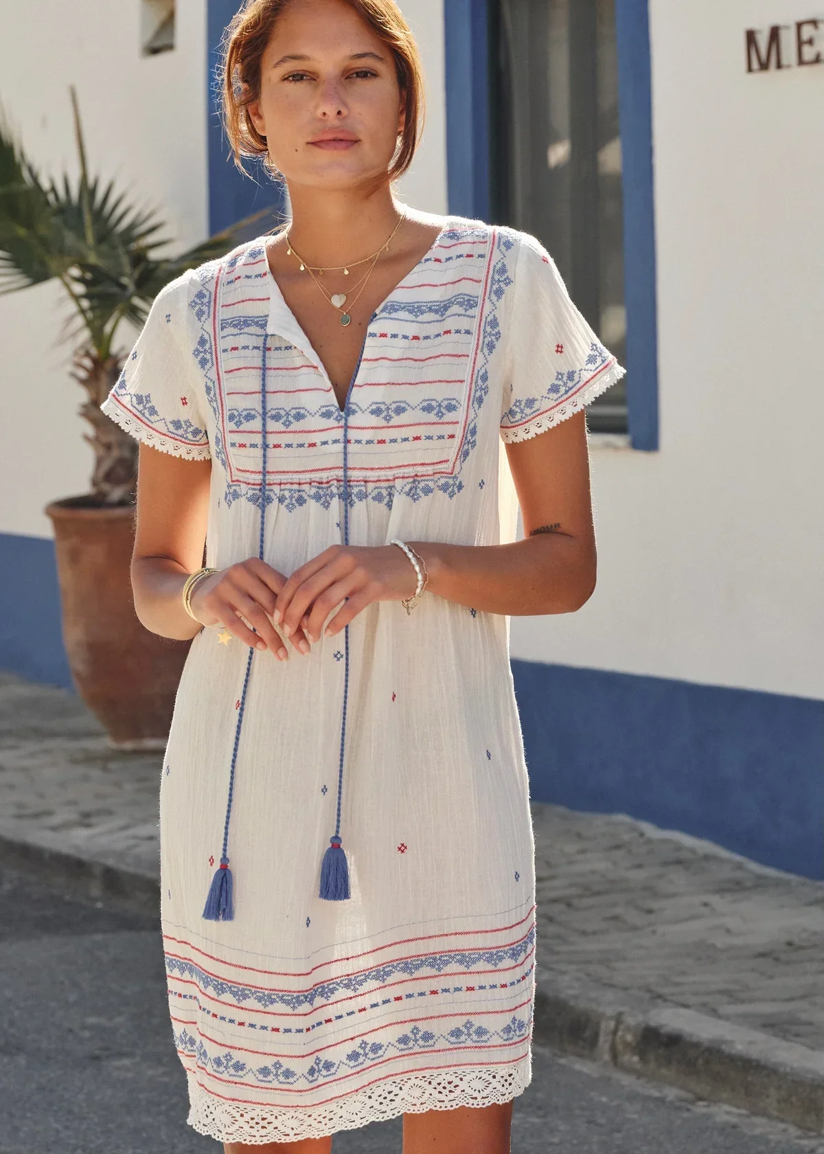 M.A.B.E Apparel elsa embroidered mini dress