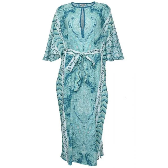 D'Ascoli Katia Kaftan blue and aqua