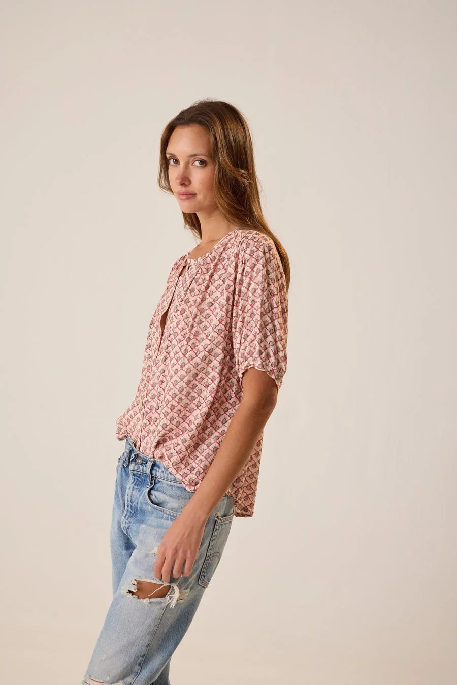 Natalie Martin Collection Violet Top scallop blush