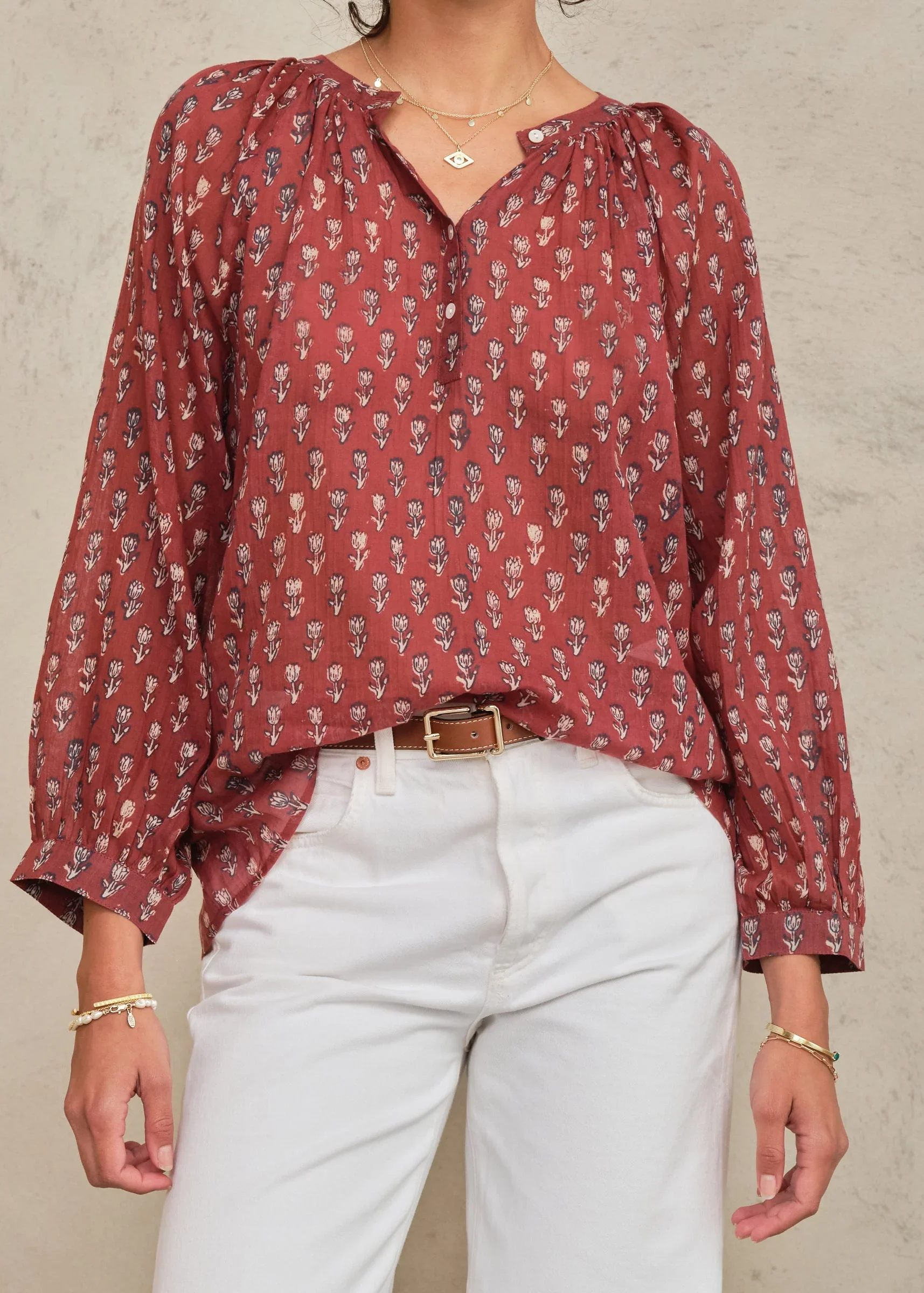 M.A.B.E Apparel ari blouse berry