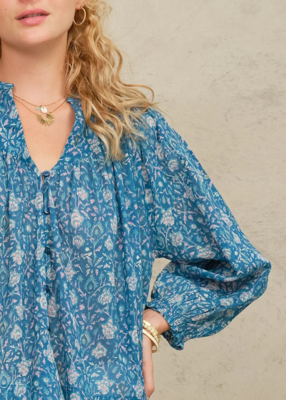 M.A.B.E Apparel myla long sleeve blouse