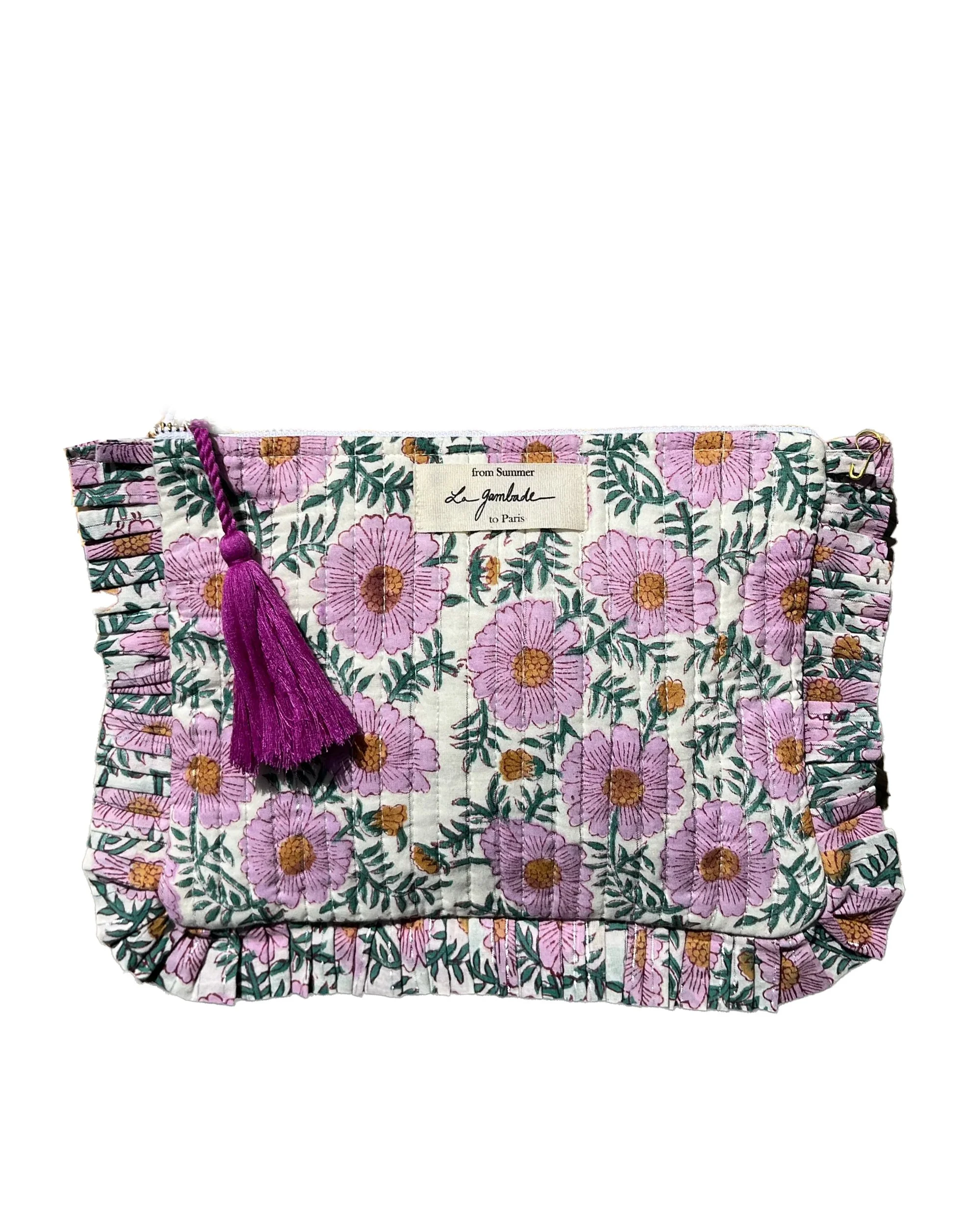 La Gambade french daisy print clutch bag