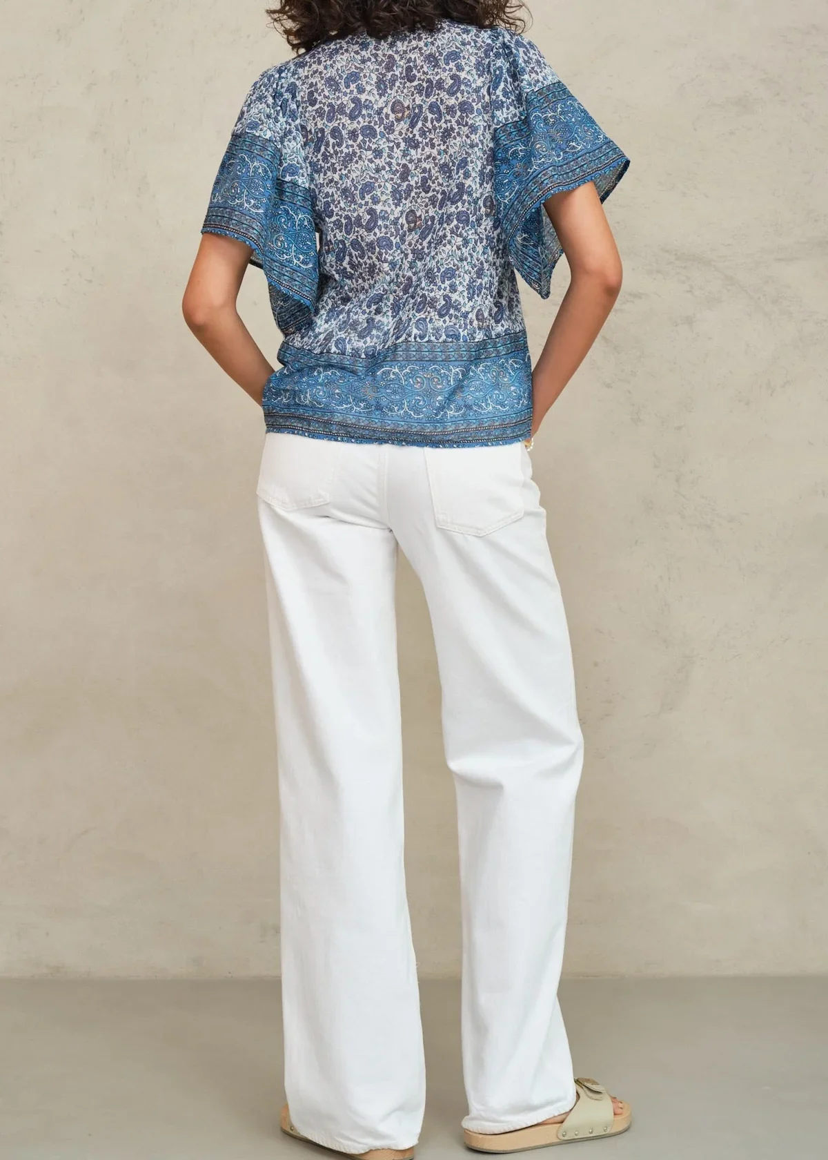 M.A.B.E Apparel esti short sleeve blouse blue