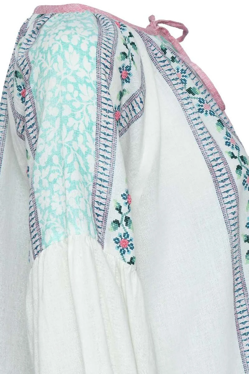 D'Ascoli Magda Top blue and aqua