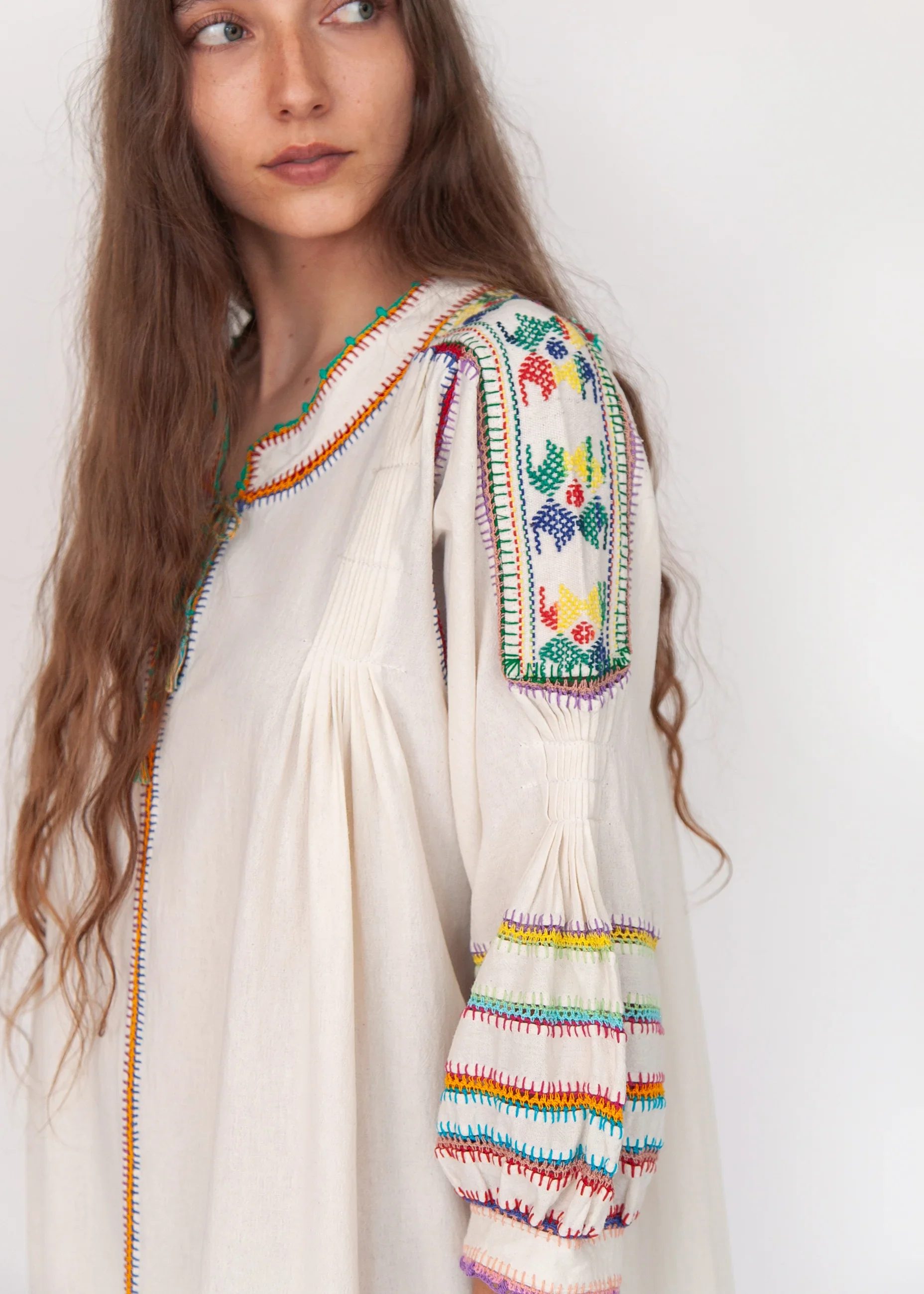 Matta New York sirena dress natural multicolour long sleeves