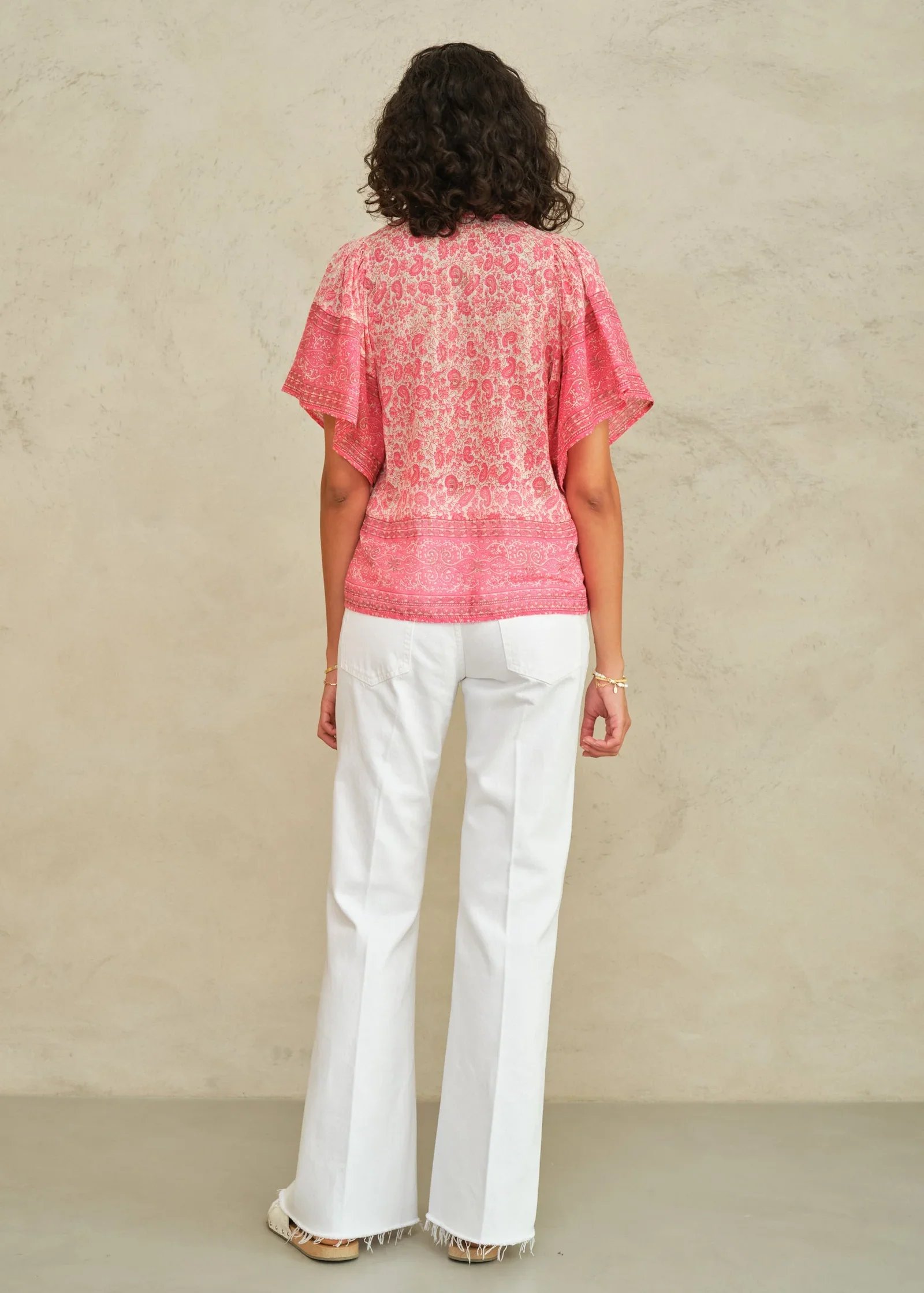 M.A.B.E Apparel esti short sleeve blouse pink