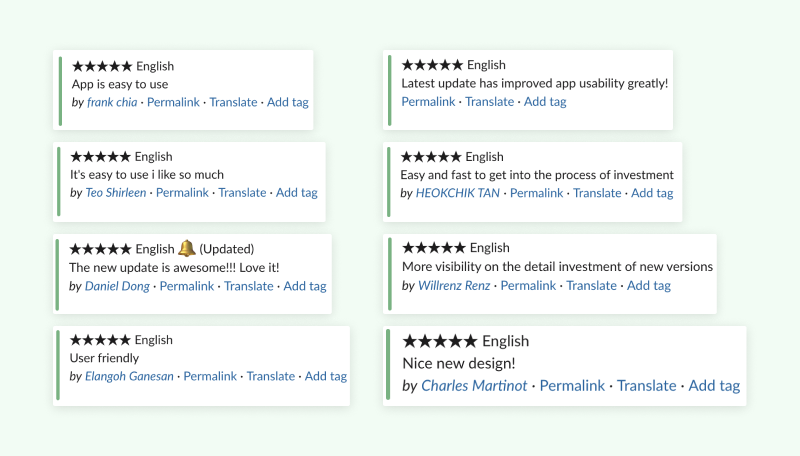 5-star feedback from our users after launching