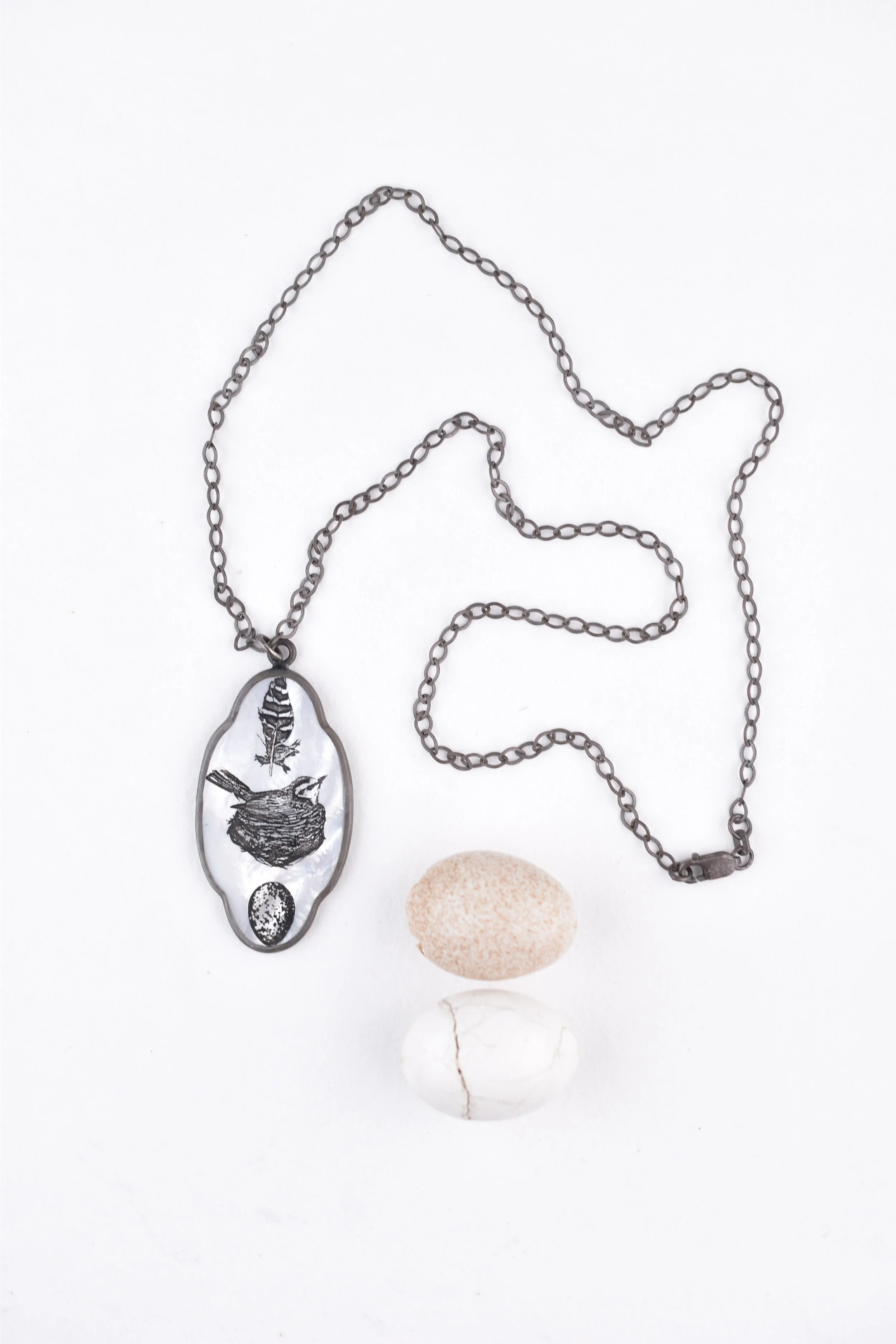 Feather Nest Egg Necklace