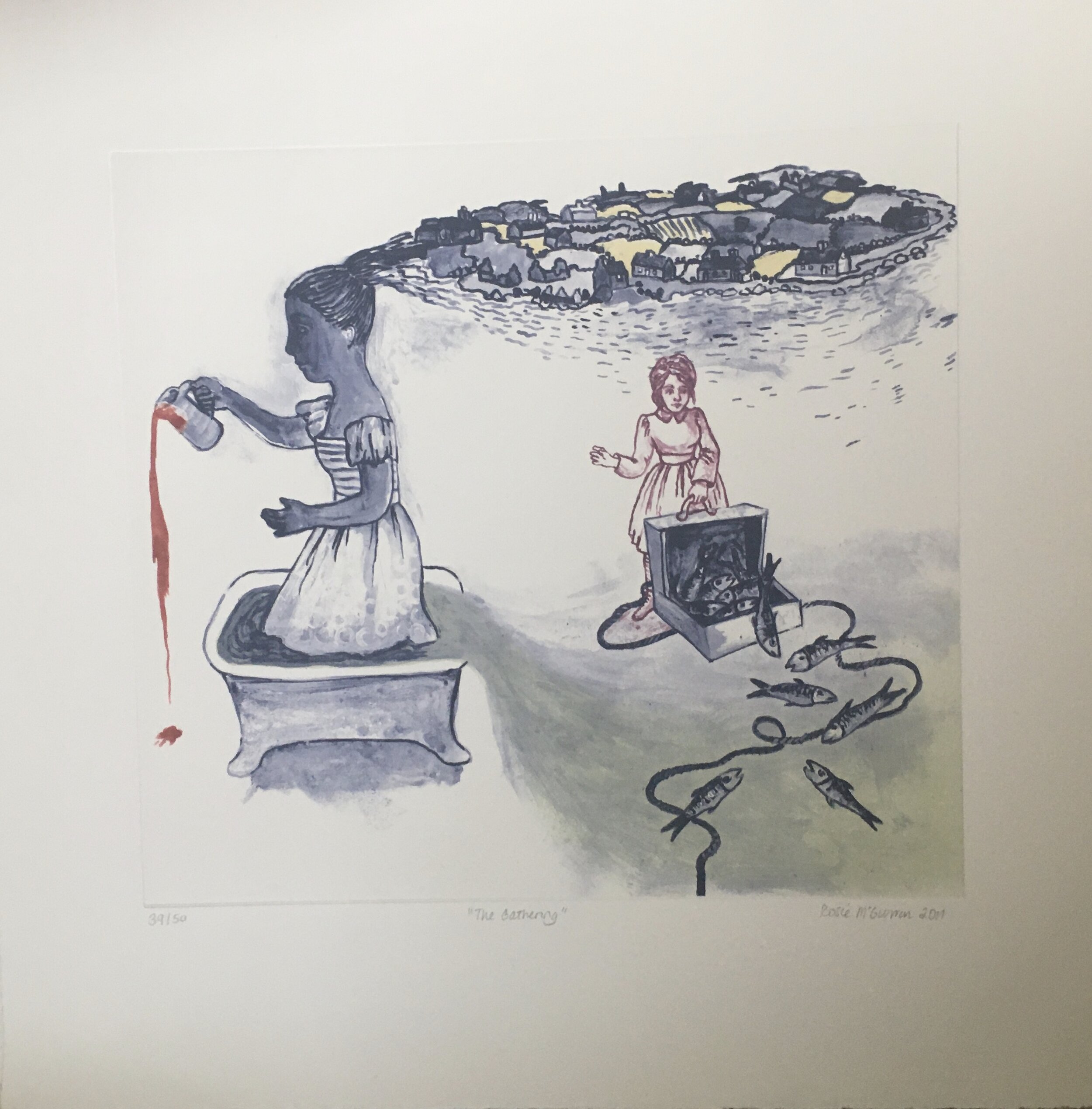 The gathering. A limited edition intaglio print.