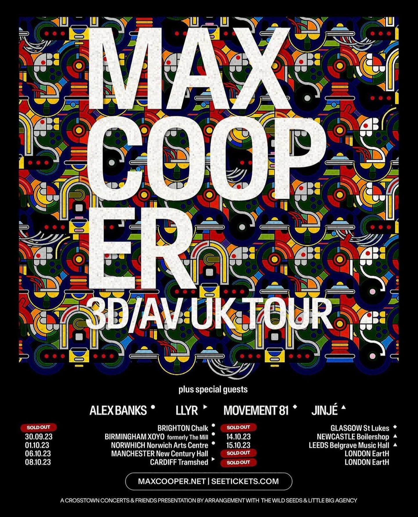 /// ᴜᴋ ᴛᴏᴜʀ ᴡɪᴛʜ ᴍᴀx ᴄᴏᴏᴘᴇʀ ///

I&rsquo;m excited to announce I'll be playing live, supporting the legendary Max Cooper on three dates of his upcoming UK tour.

29 Sept - Brighton, Chalk (SOLD OUT)
30 Sept - Birmingham, XOYO / The Mill 
1 Oct - Norw