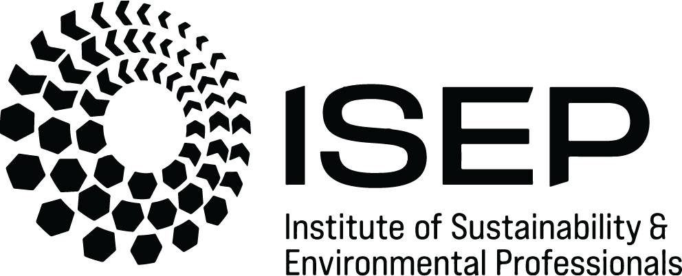 Logo for the Institute of Sustainability & Environmental Professionals (ISEP), featuring a circular pattern of hexagons.